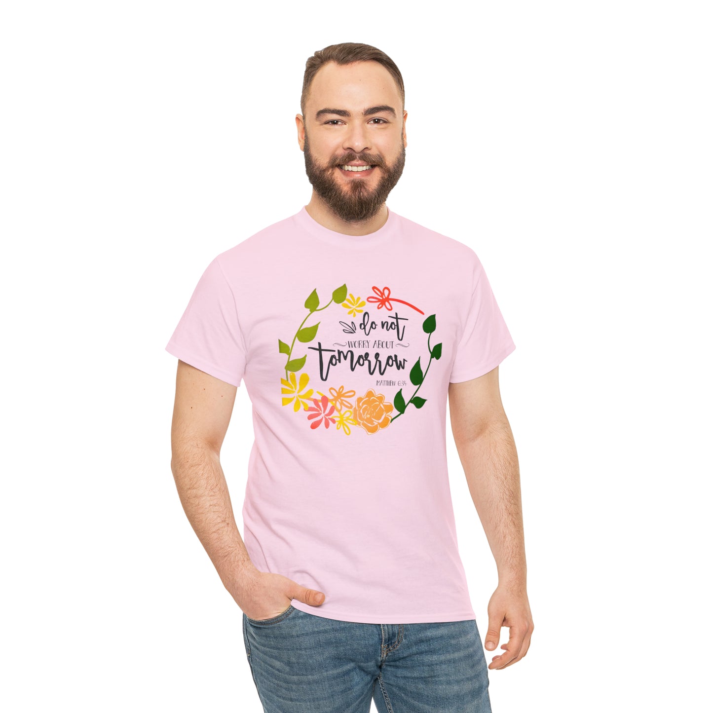 Do not worry about tomorrow (Matthew) - Unisex Heavy Cotton Short Sleeve Tee