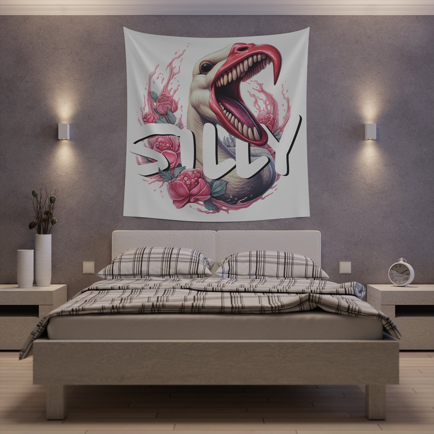 Aggressively Silly Goose Printed Wall Tapestry