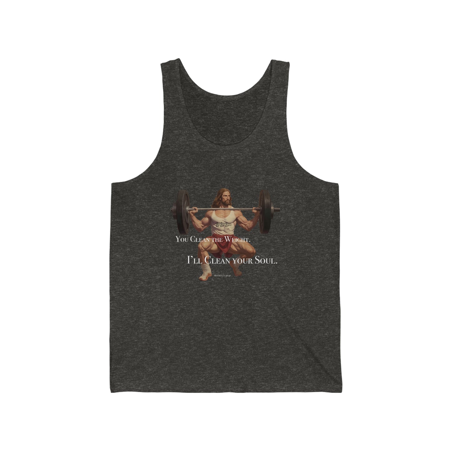 Body Builder Jesus - Power Clean Your Soul - Unisex Jersey Tank