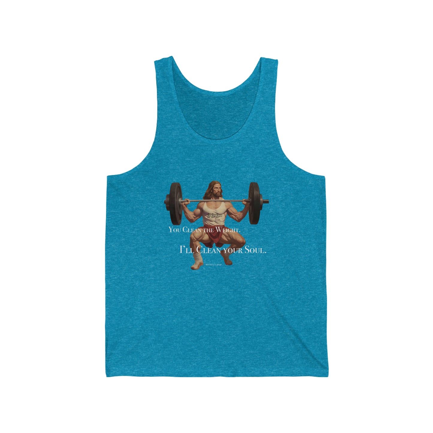 Body Builder Jesus - Power Clean Your Soul - Unisex Jersey Tank