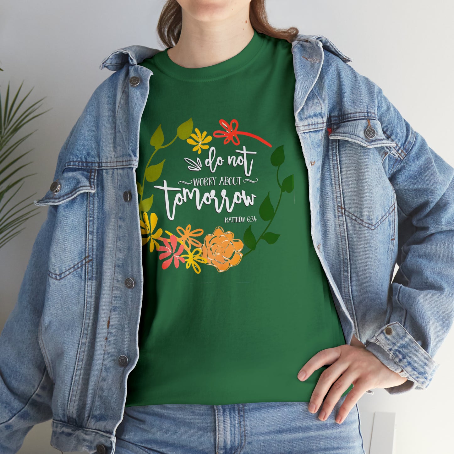 Do not worry about tomorrow (Matthew) - Unisex Heavy Cotton Short Sleeve Tee