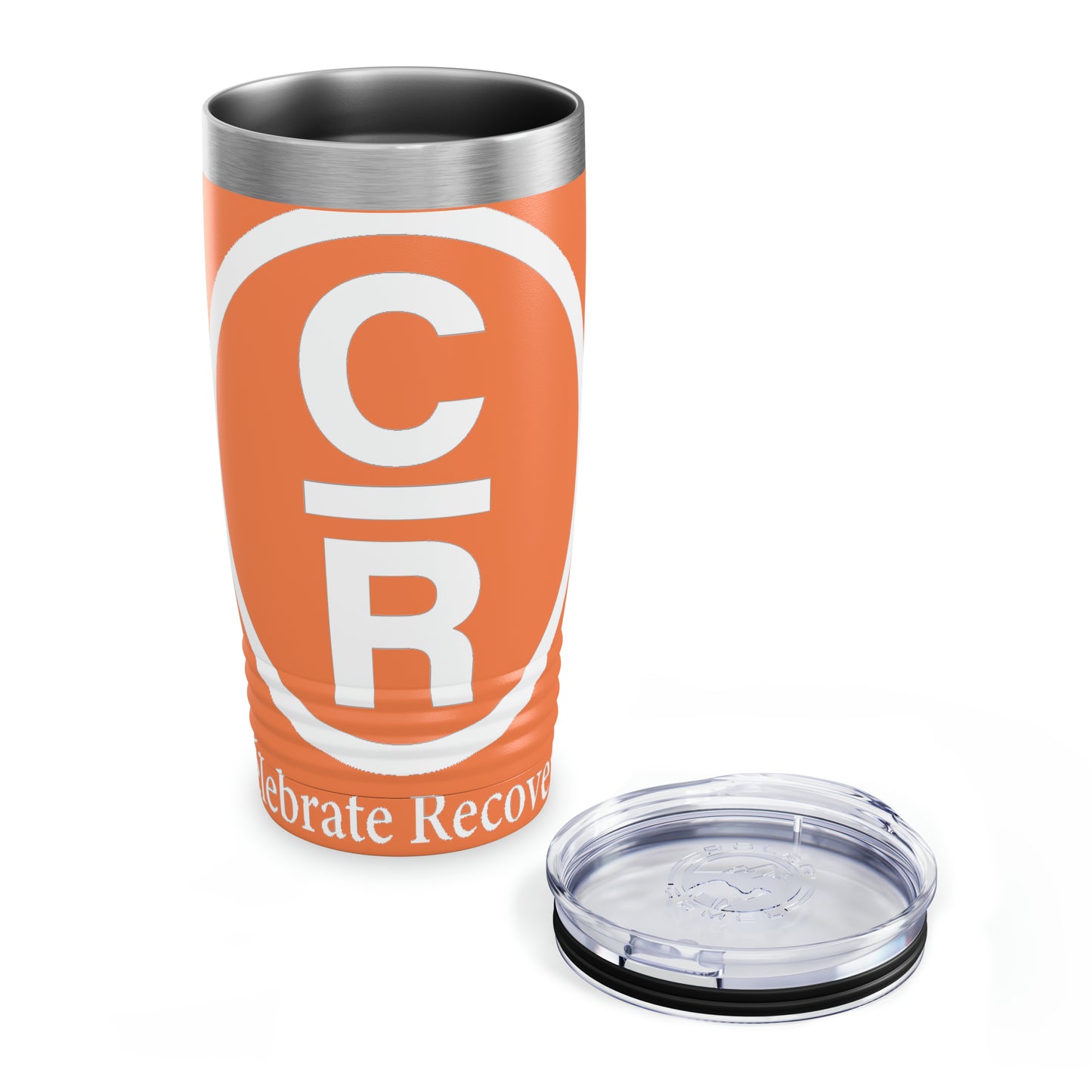 CR Celebrate Recovery Basic Logo White Ringneck Tumbler, 20oz