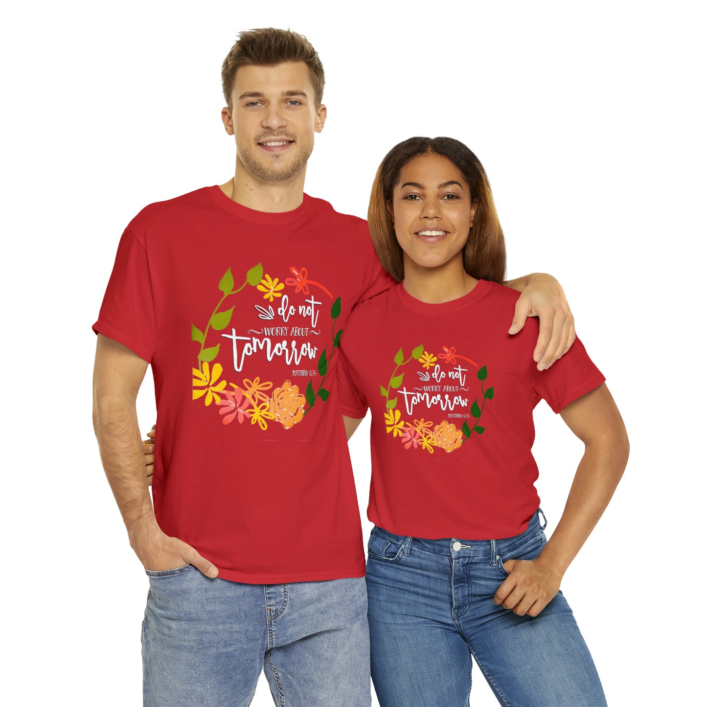 Do not worry about tomorrow (Matthew) - Unisex Heavy Cotton Short Sleeve Tee