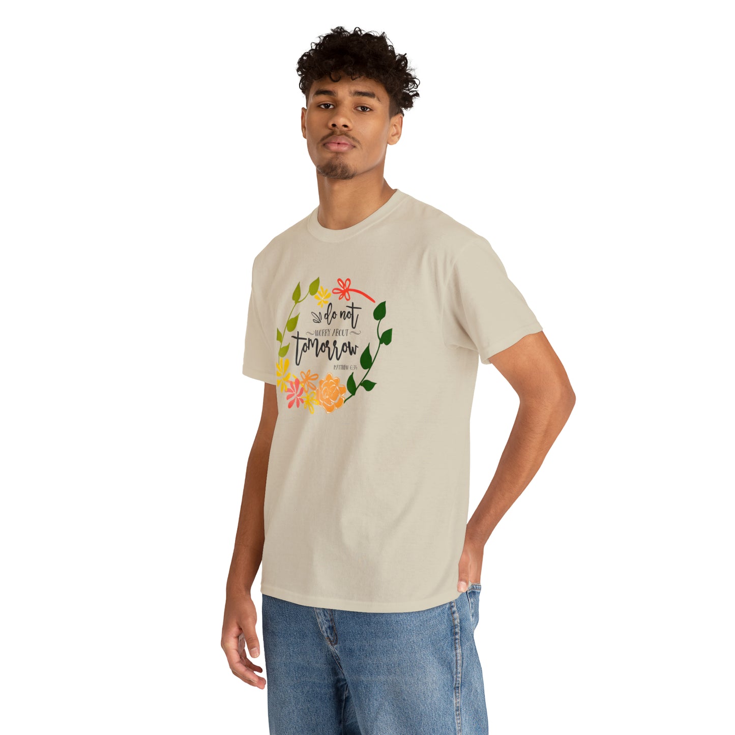 Do not worry about tomorrow (Matthew) - Unisex Heavy Cotton Short Sleeve Tee