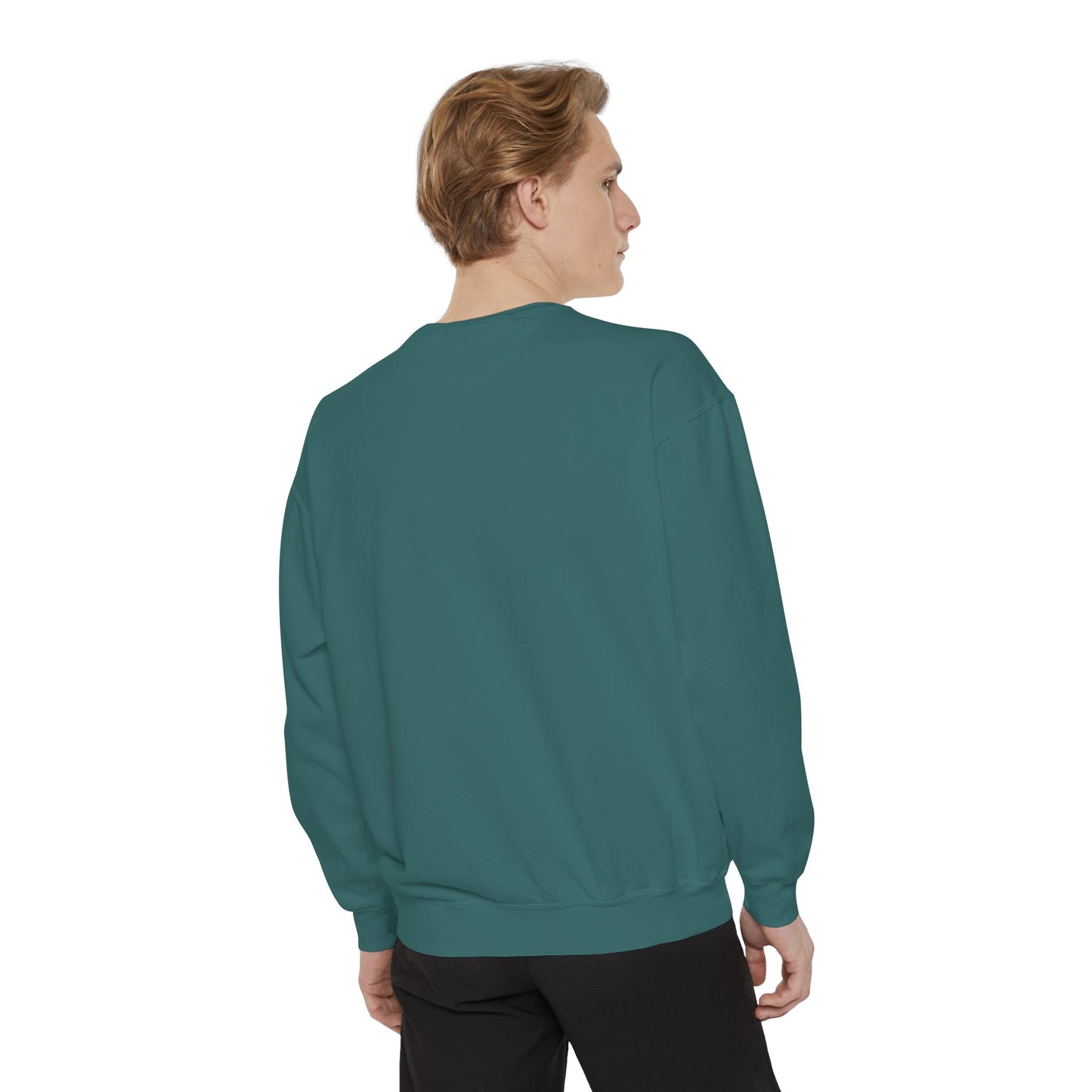 “Sip of Sacrifice” Embroidered Crewneck — Disciple Dad (Water-Into-Wine Drop Collection)