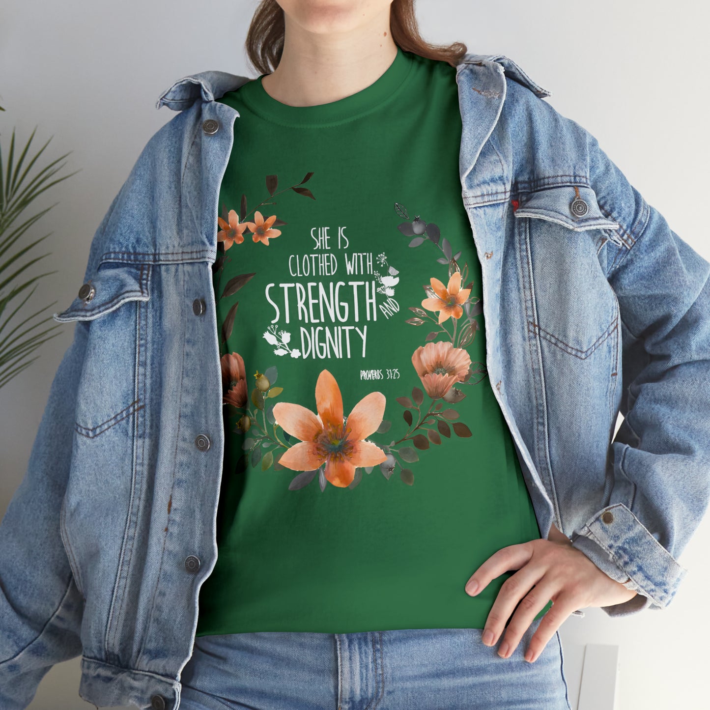 She is clothed with Strength and Dignity - Unisex Heavy Cotton Short Sleeve Tee