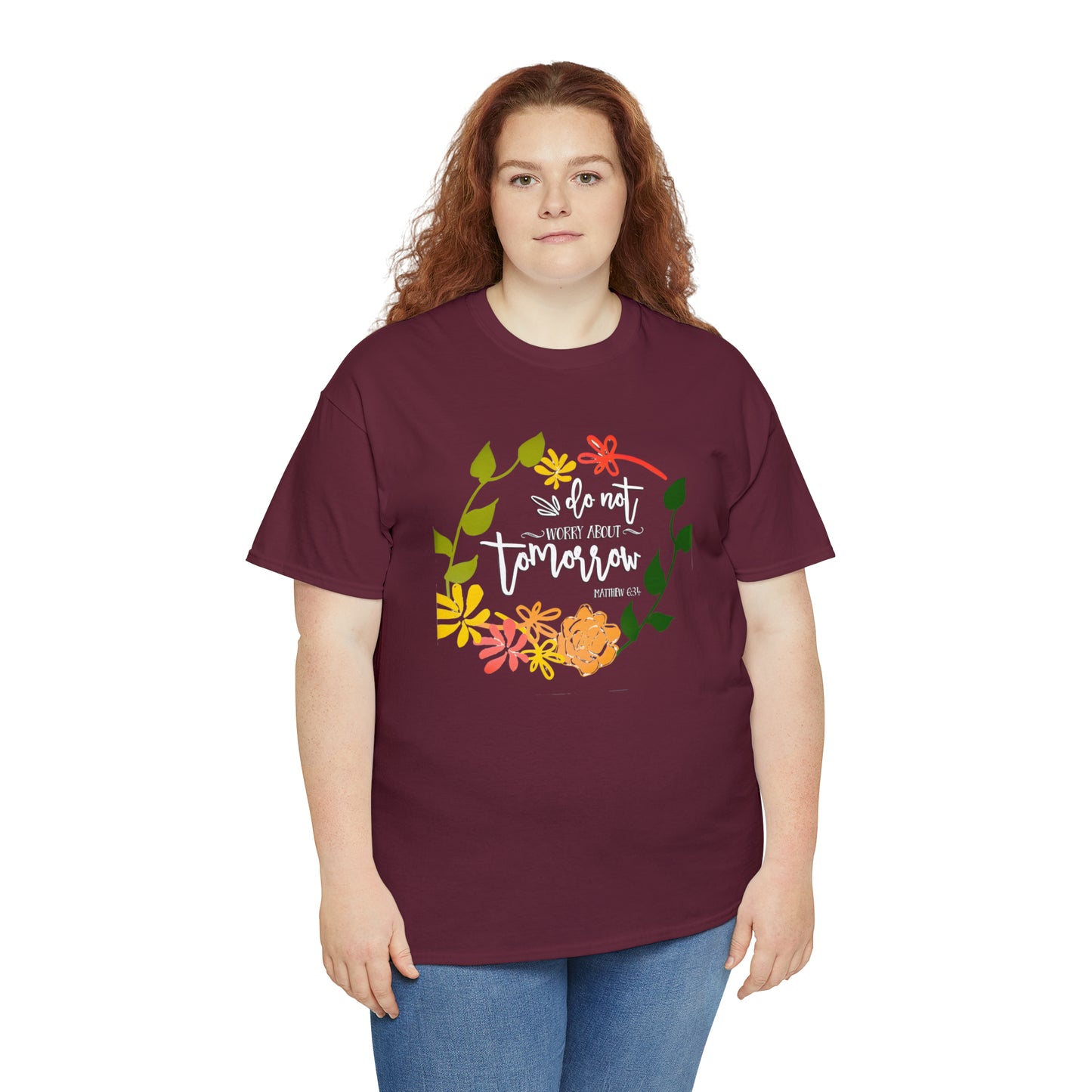 Do not worry about tomorrow (Matthew) - Unisex Heavy Cotton Short Sleeve Tee
