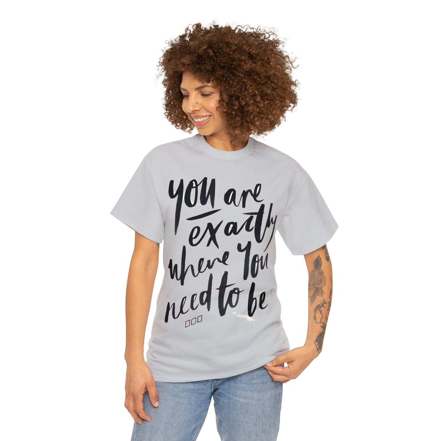 You re EXACTLY where you need to be  - CR Celebrate Recovery Classic Logo - Unisex Heavy Cotton Tee