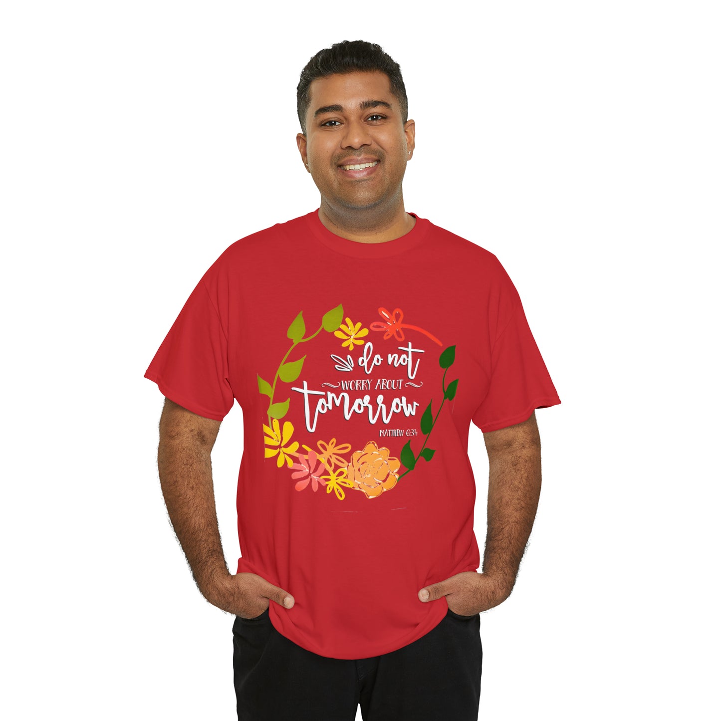 Do not worry about tomorrow (Matthew) - Unisex Heavy Cotton Short Sleeve Tee