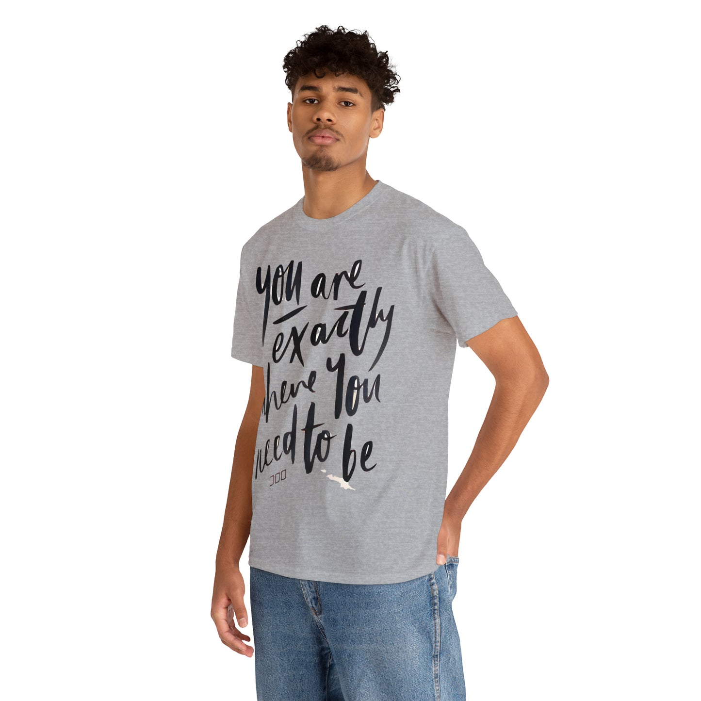 You re EXACTLY where you need to be  - CR Celebrate Recovery Classic Logo - Unisex Heavy Cotton Tee