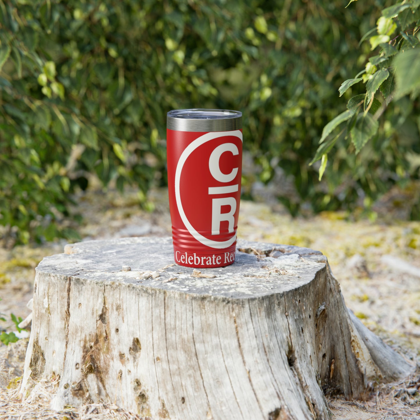 CR Celebrate Recovery Basic Logo White Ringneck Tumbler, 20oz