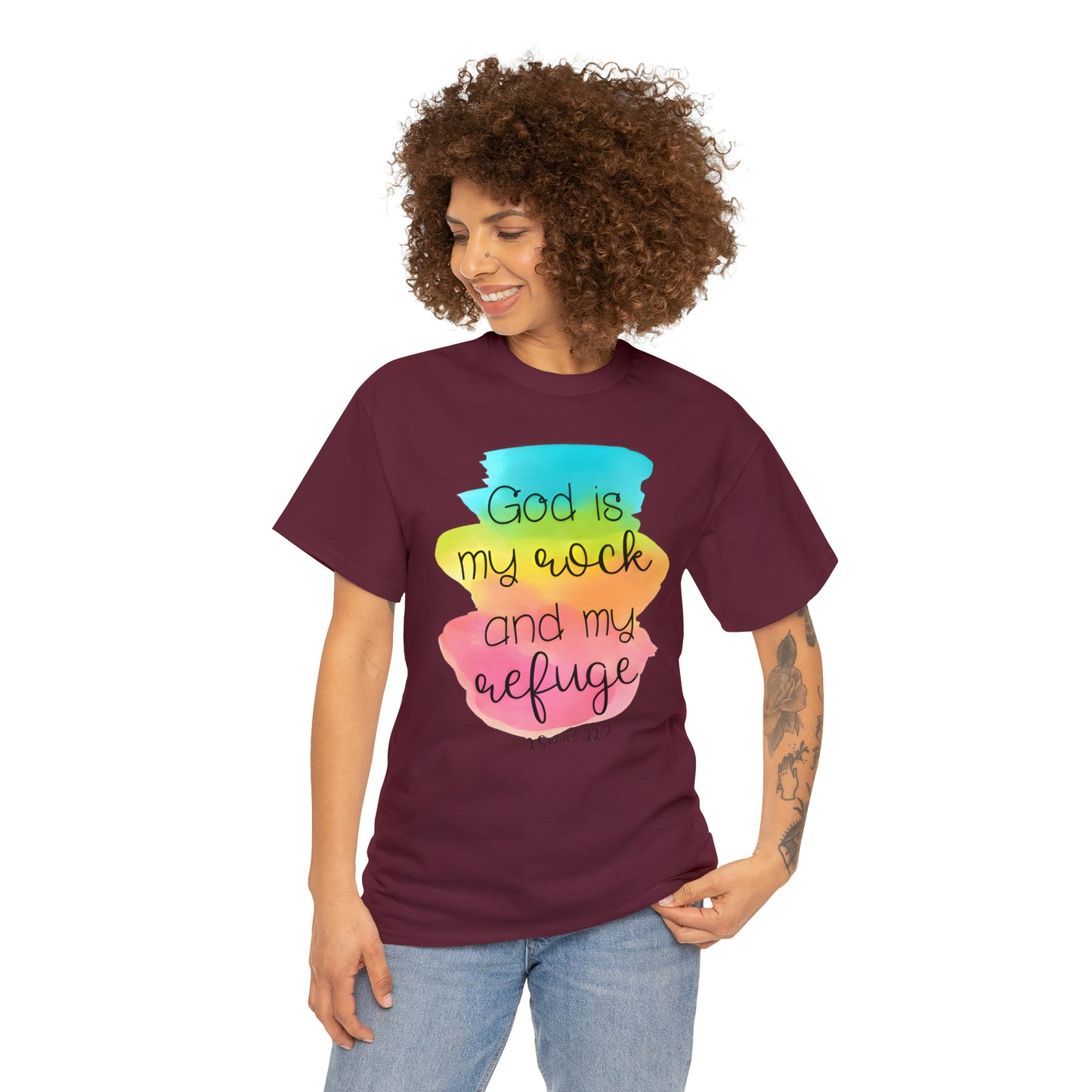 God is my rock and my refuge - Unisex Heavy Cotton Short Sleeve Tee