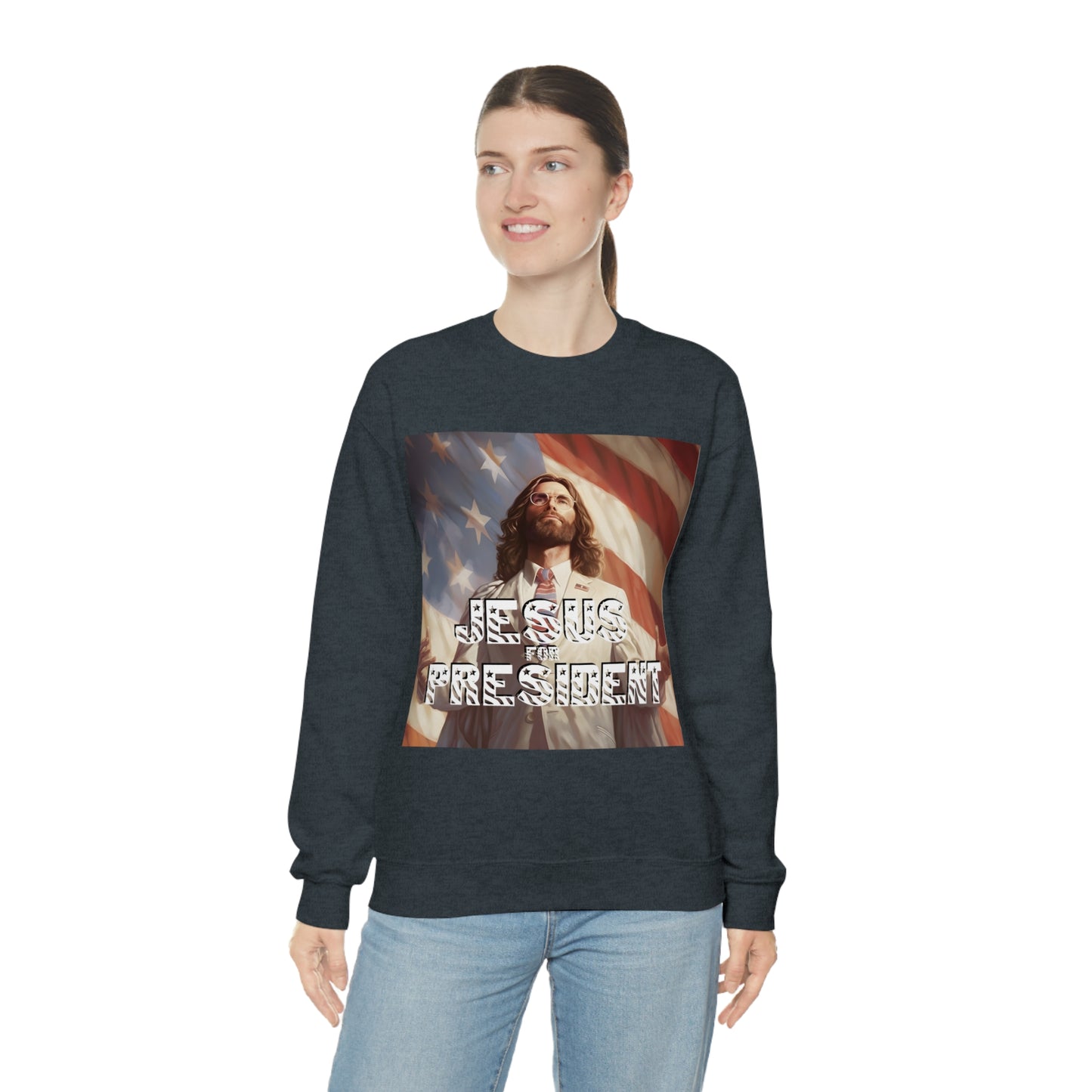 Jesus for President Unisex Heavy Blend™ Crewneck Sweatshirt