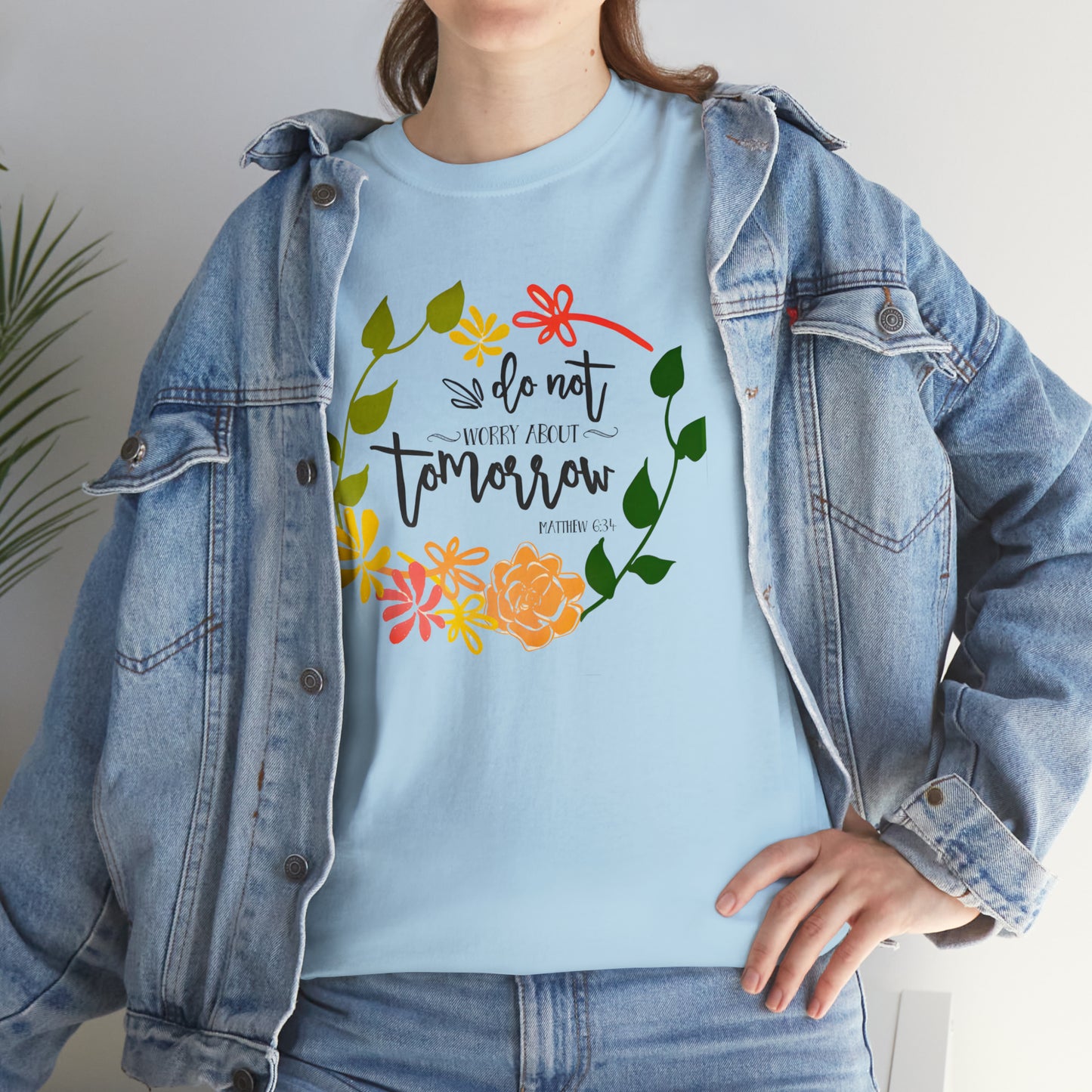 Do not worry about tomorrow (Matthew) - Unisex Heavy Cotton Short Sleeve Tee