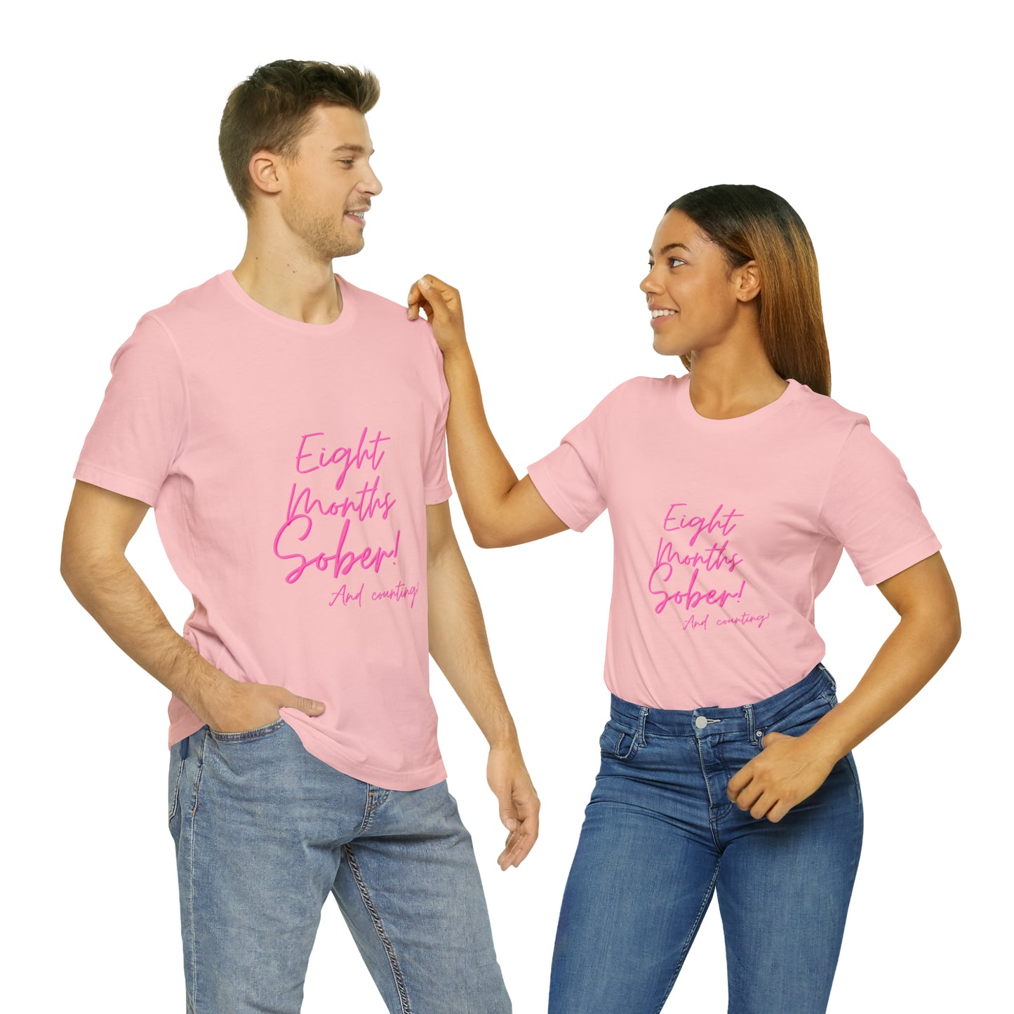 Eight Months Sober (8 Months) Unisex Jersey Short Sleeve Tee