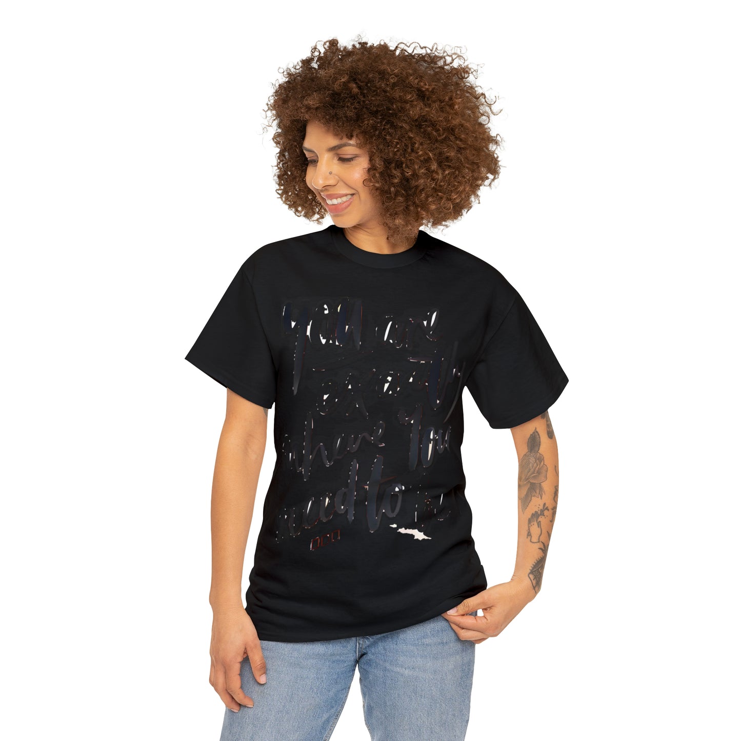 You re EXACTLY where you need to be  - CR Celebrate Recovery Classic Logo - Unisex Heavy Cotton Tee