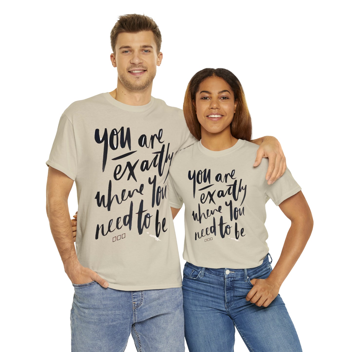 You re EXACTLY where you need to be  - CR Celebrate Recovery Classic Logo - Unisex Heavy Cotton Tee