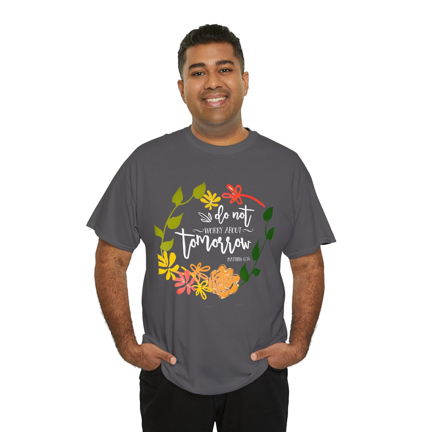 Do not worry about tomorrow (Matthew) - Unisex Heavy Cotton Short Sleeve Tee