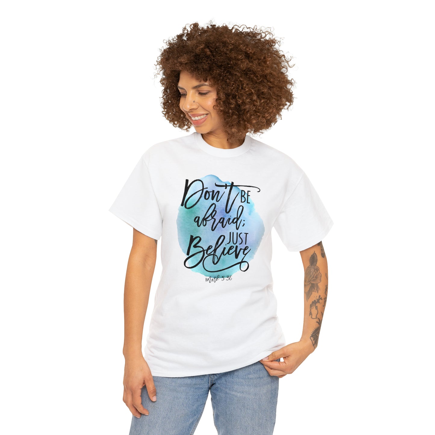 Don't be afraid, just Believe (Mark) - Unisex Heavy Cotton Short Sleeve Tee