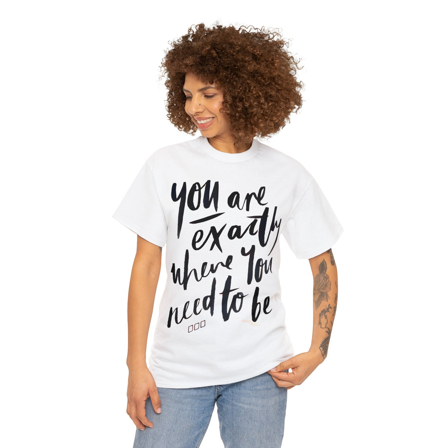 You re EXACTLY where you need to be  - CR Celebrate Recovery Classic Logo - Unisex Heavy Cotton Tee