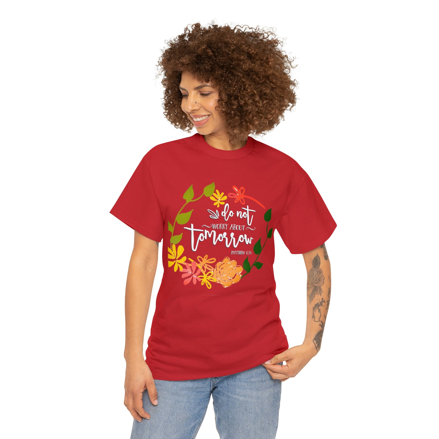 Do not worry about tomorrow (Matthew) - Unisex Heavy Cotton Short Sleeve Tee