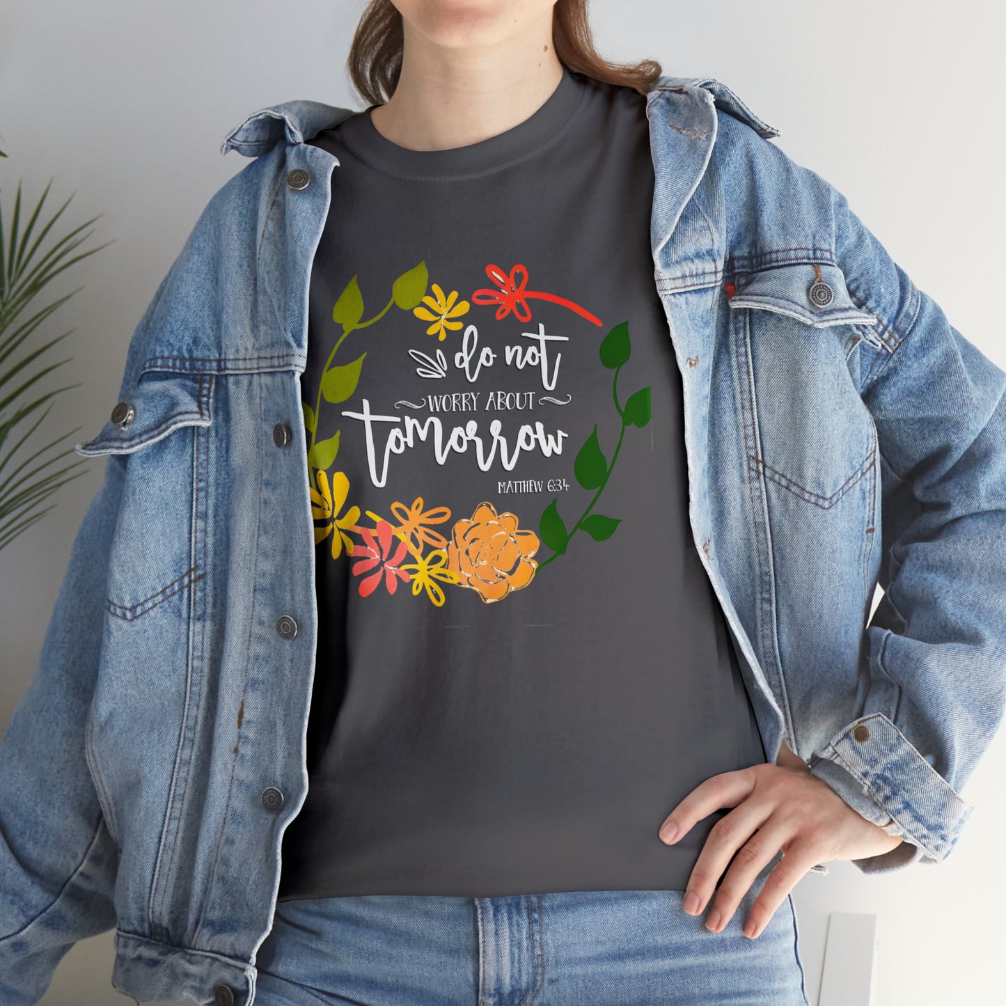 Do not worry about tomorrow (Matthew) - Unisex Heavy Cotton Short Sleeve Tee