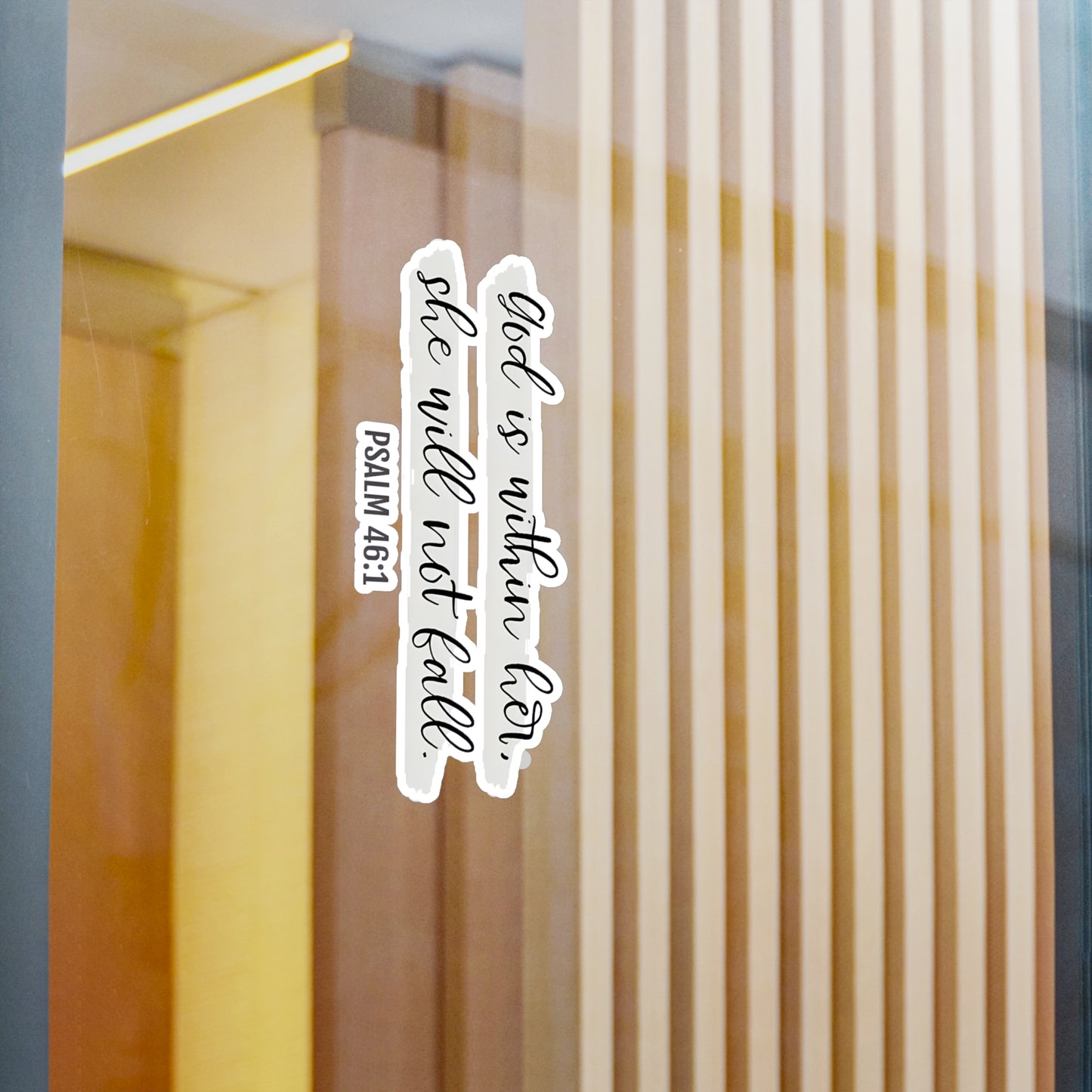 God is with Her, She Will Not Fall Psalm Kiss-Cut Vinyl Decals