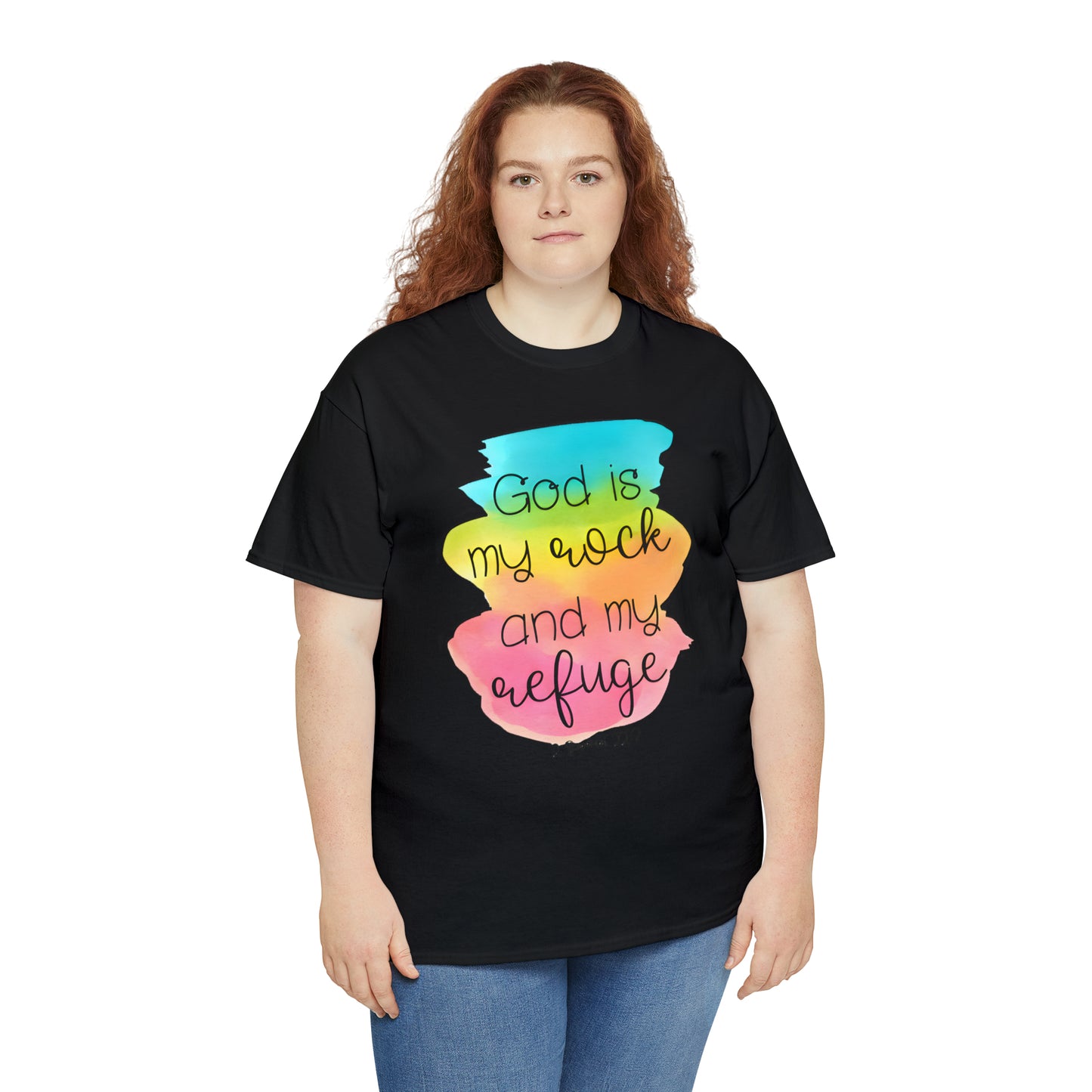 God is my rock and my refuge - Unisex Heavy Cotton Short Sleeve Tee