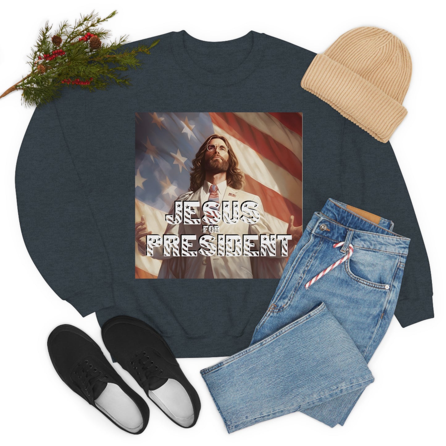 Jesus for President Unisex Heavy Blend™ Crewneck Sweatshirt