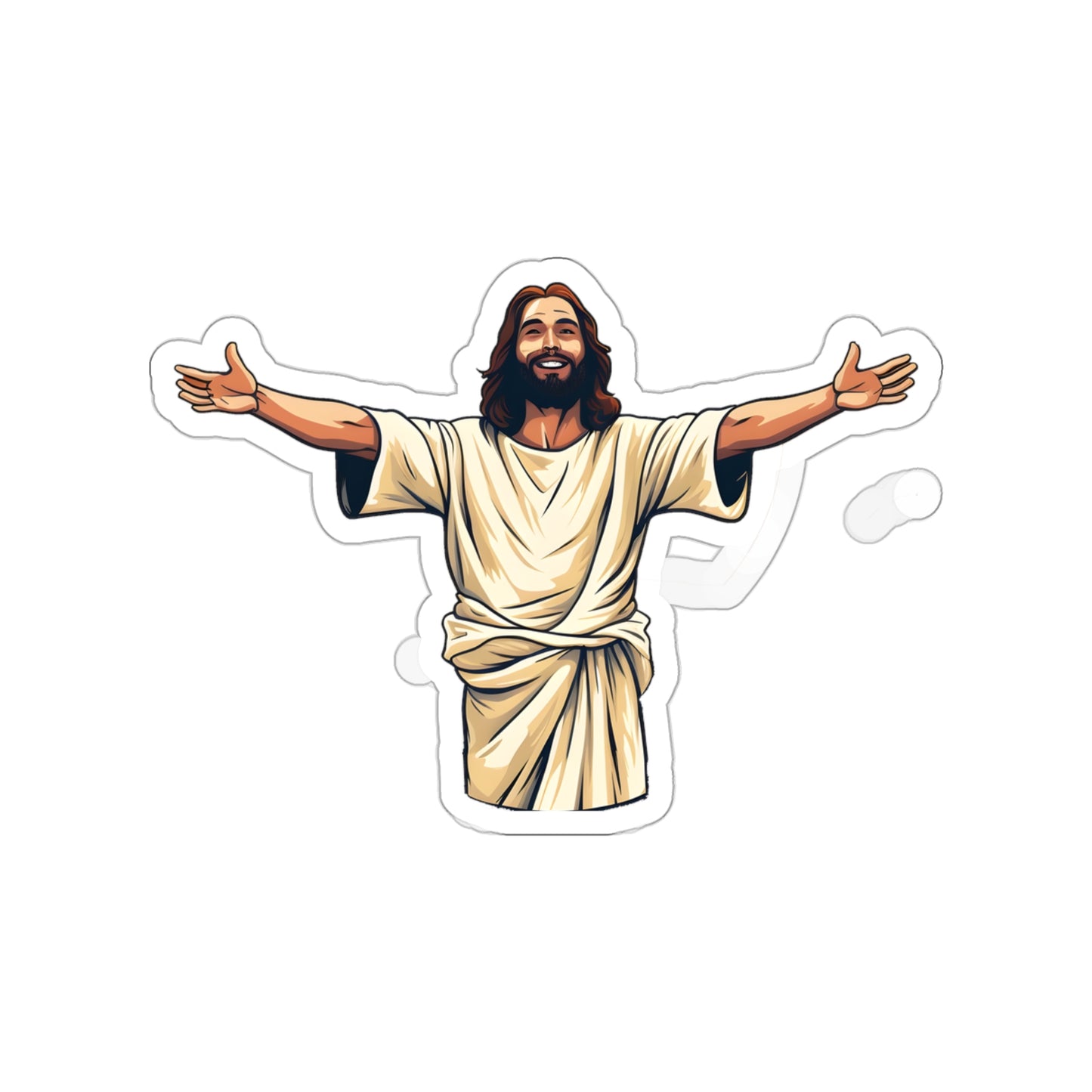 He is Waiting with Outstretched Arms to Welcome Us -2  Die-Cut Stickers (MB)