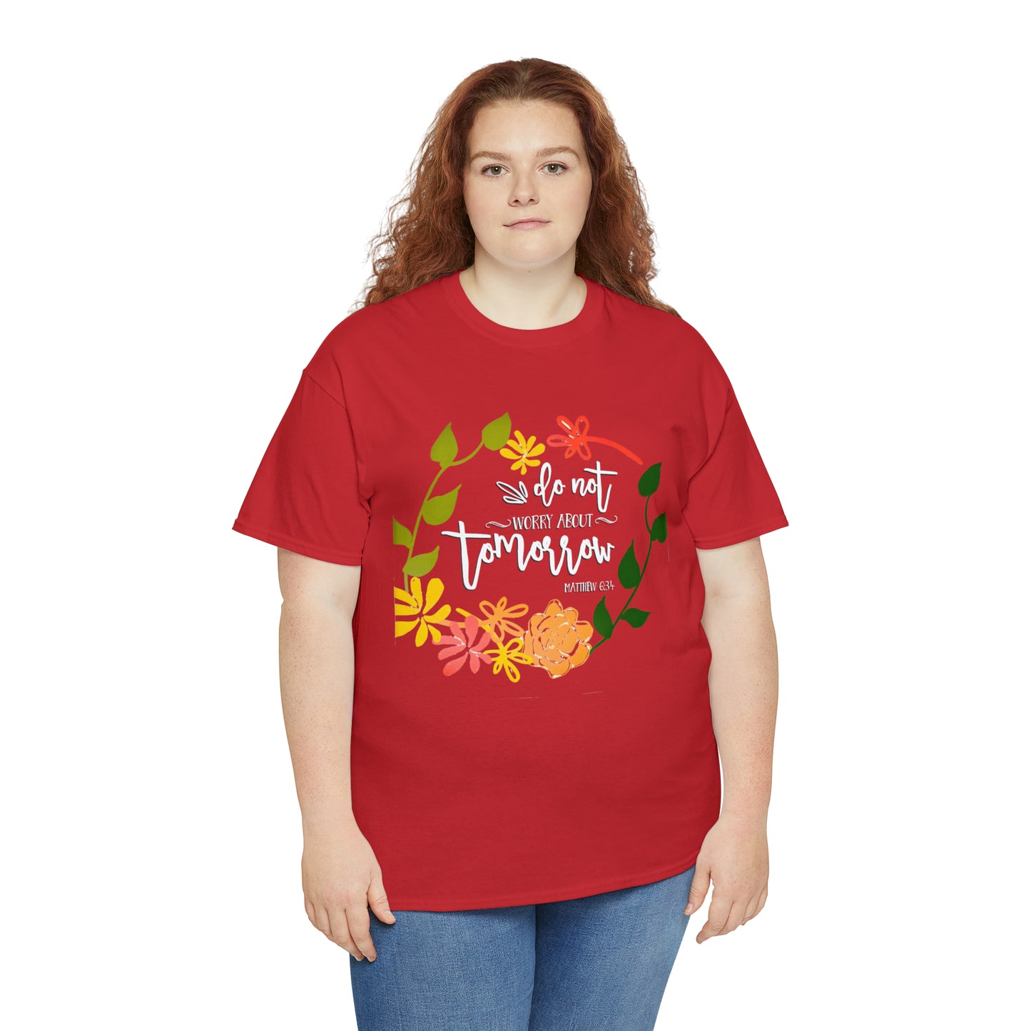 Do not worry about tomorrow (Matthew) - Unisex Heavy Cotton Short Sleeve Tee