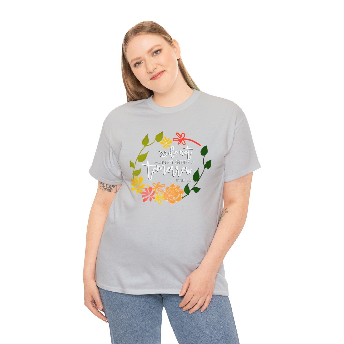 Do not worry about tomorrow (Matthew) - Unisex Heavy Cotton Short Sleeve Tee