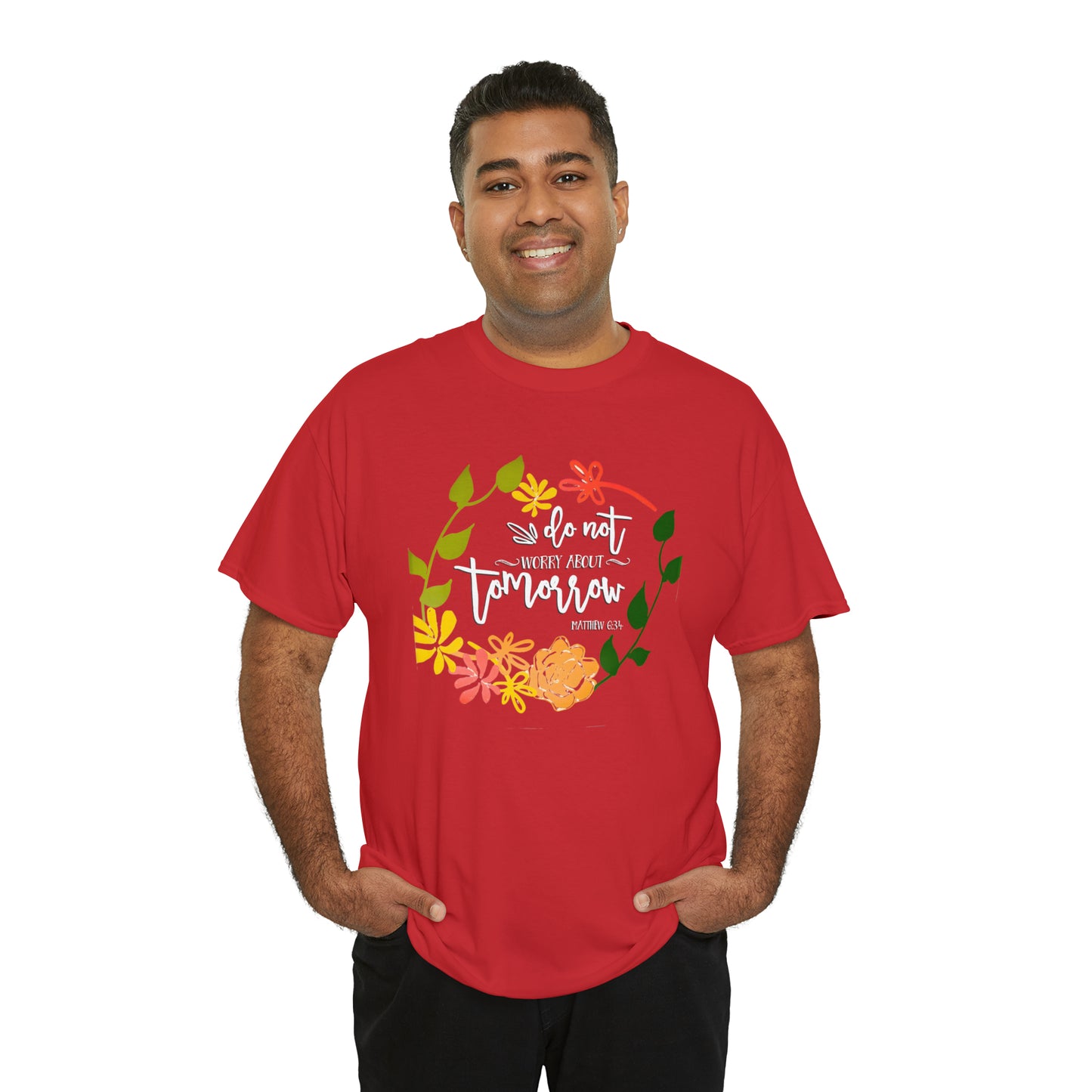 Do not worry about tomorrow (Matthew) - Unisex Heavy Cotton Short Sleeve Tee