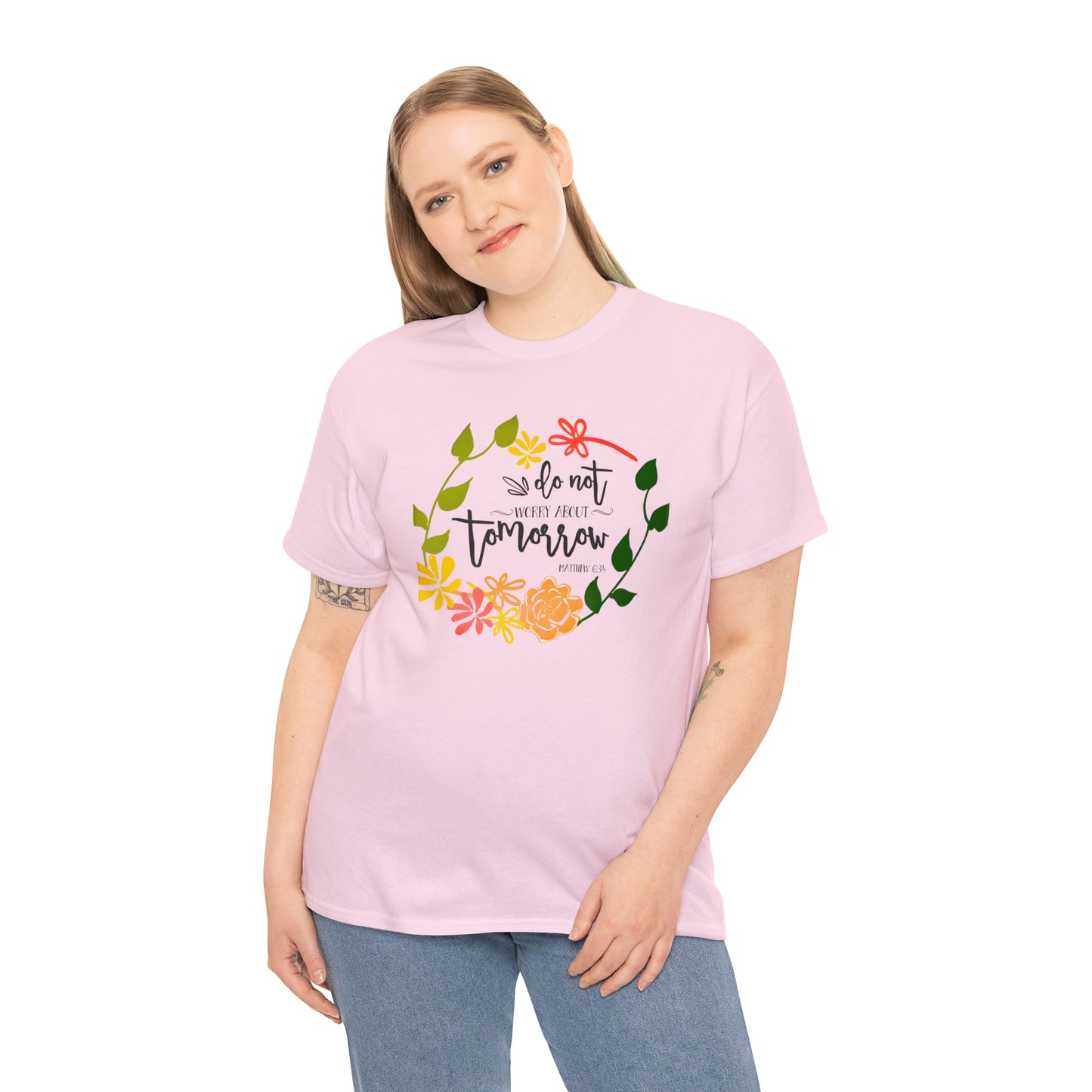 Do not worry about tomorrow (Matthew) - Unisex Heavy Cotton Short Sleeve Tee