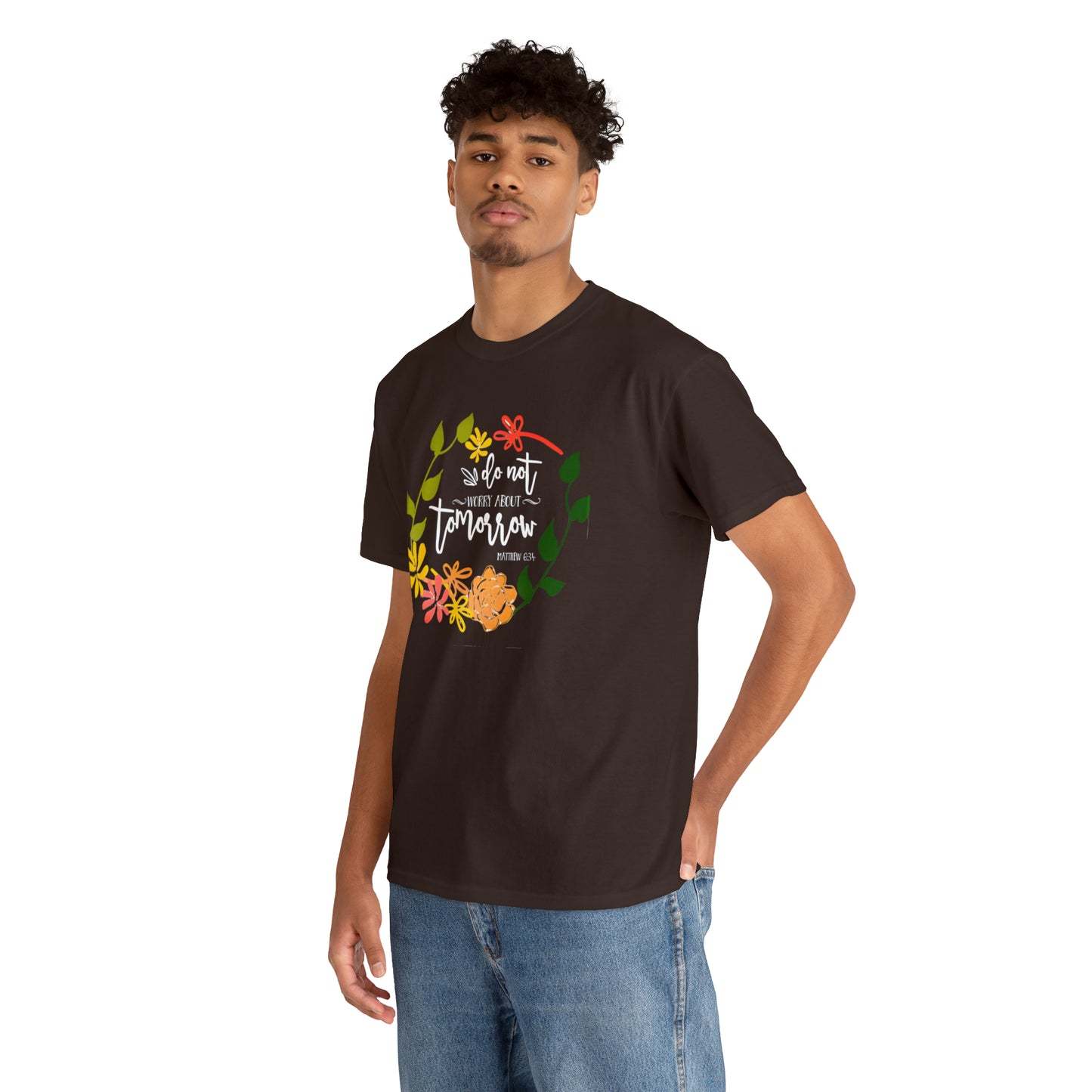 Do not worry about tomorrow (Matthew) - Unisex Heavy Cotton Short Sleeve Tee