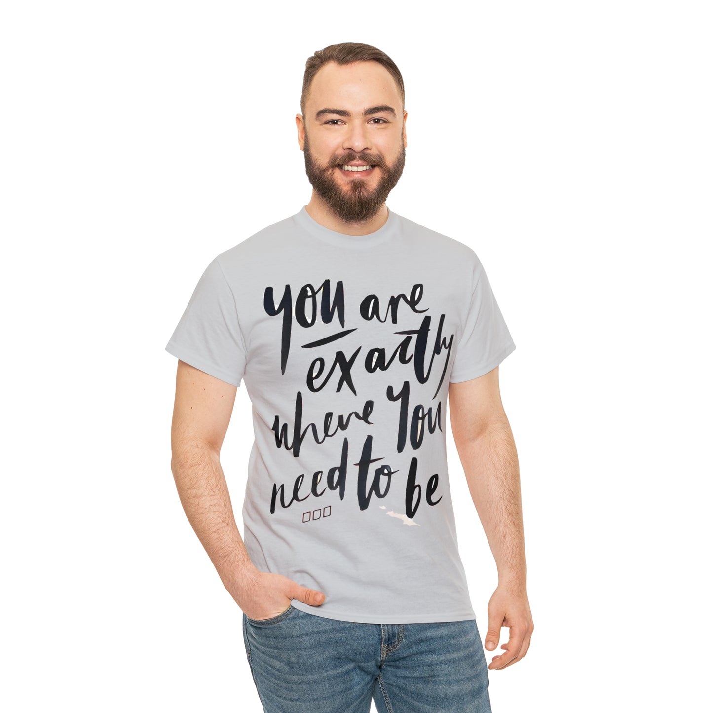 You re EXACTLY where you need to be  - CR Celebrate Recovery Classic Logo - Unisex Heavy Cotton Tee