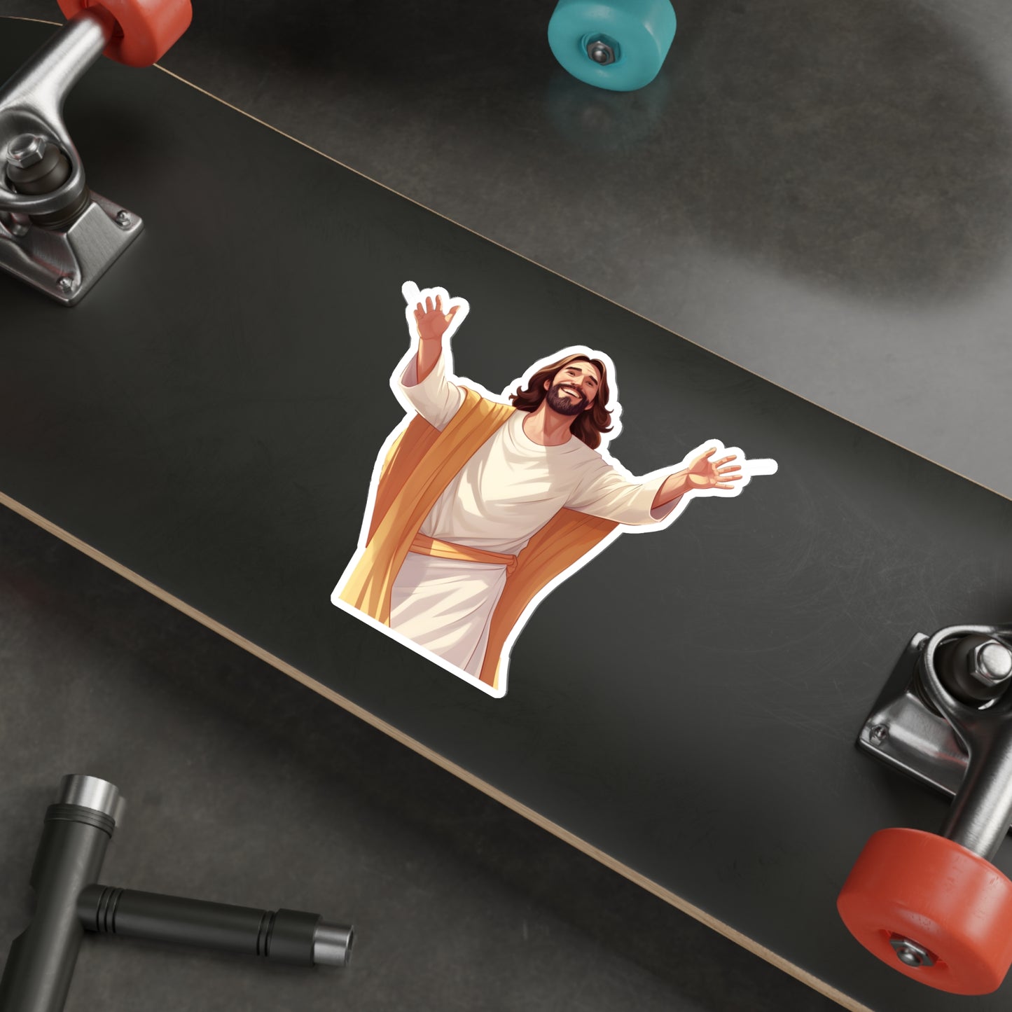 He is Waiting with Outstretched Arms to Welcome Us -3  Die-Cut Stickers (MB)