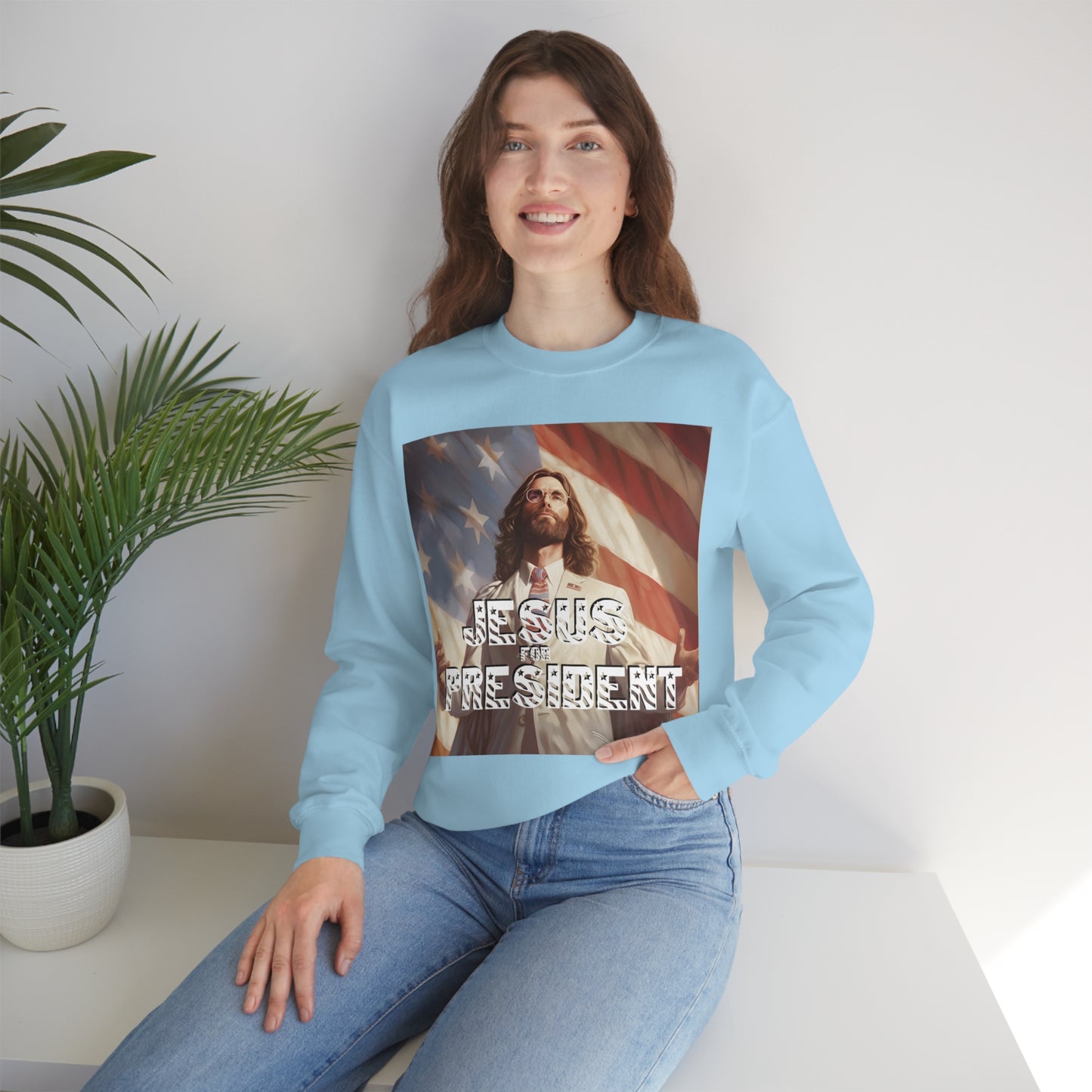 Jesus for President Unisex Heavy Blend™ Crewneck Sweatshirt