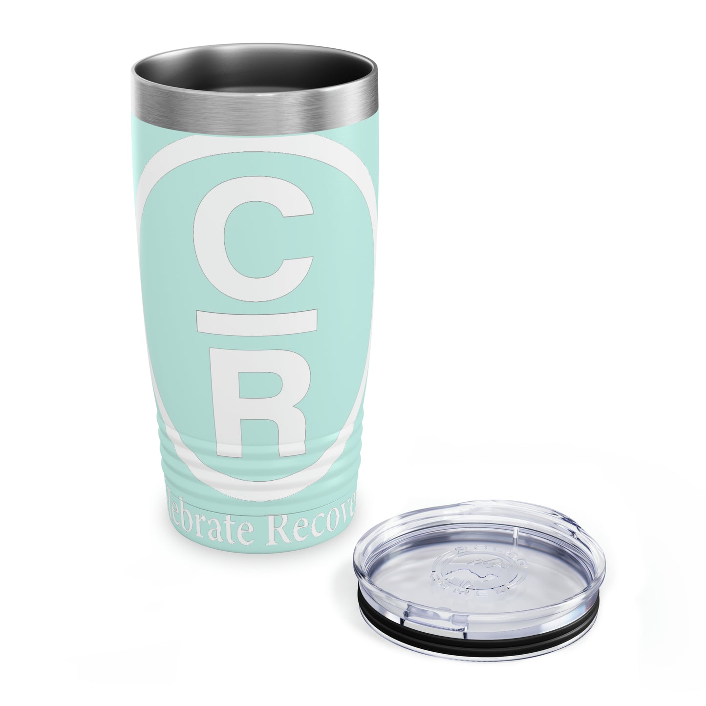 CR Celebrate Recovery Basic Logo White Ringneck Tumbler, 20oz