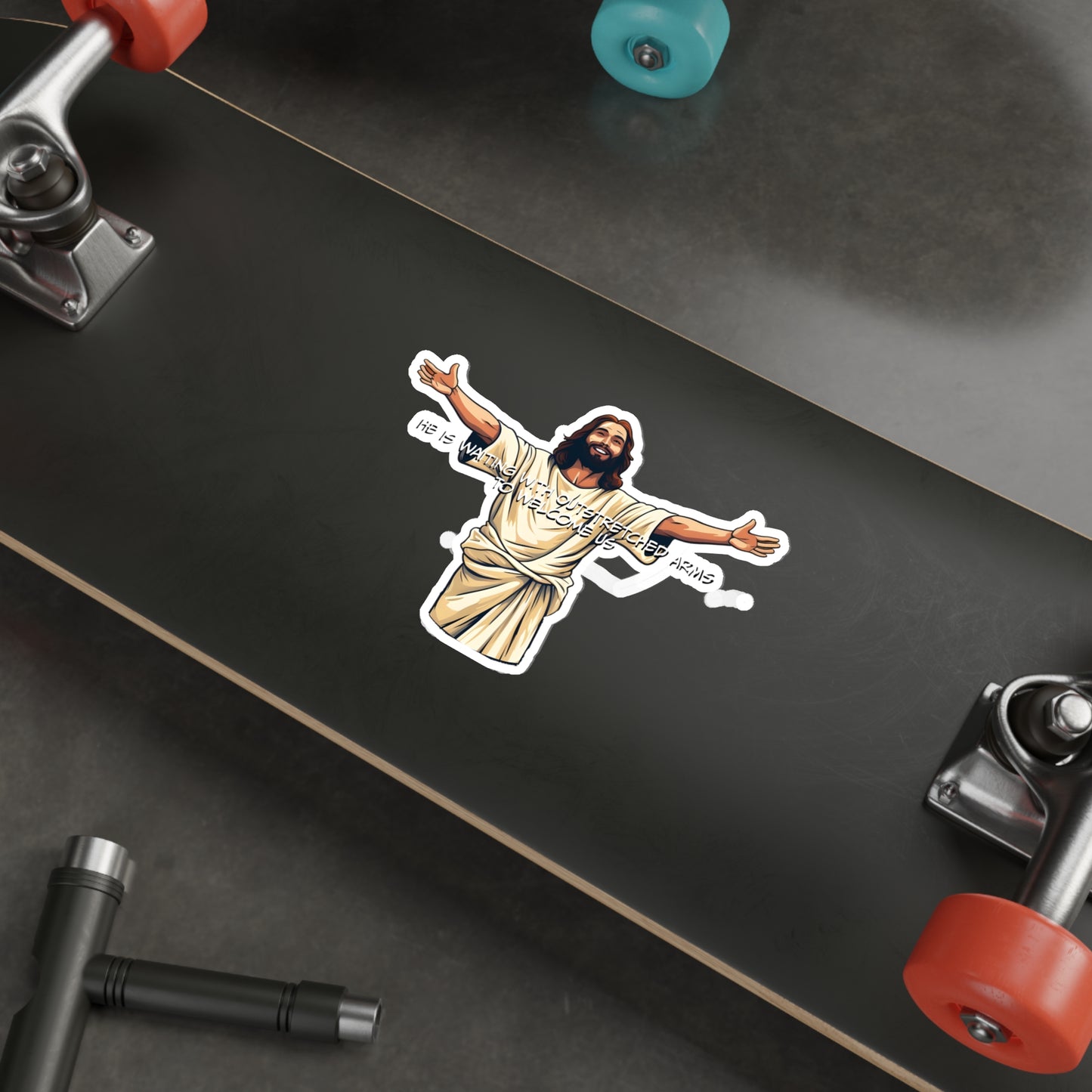 He is Waiting with Outstretched Arms to Welcome Us - Dialogue- 2- Die-Cut Stickers (MB)