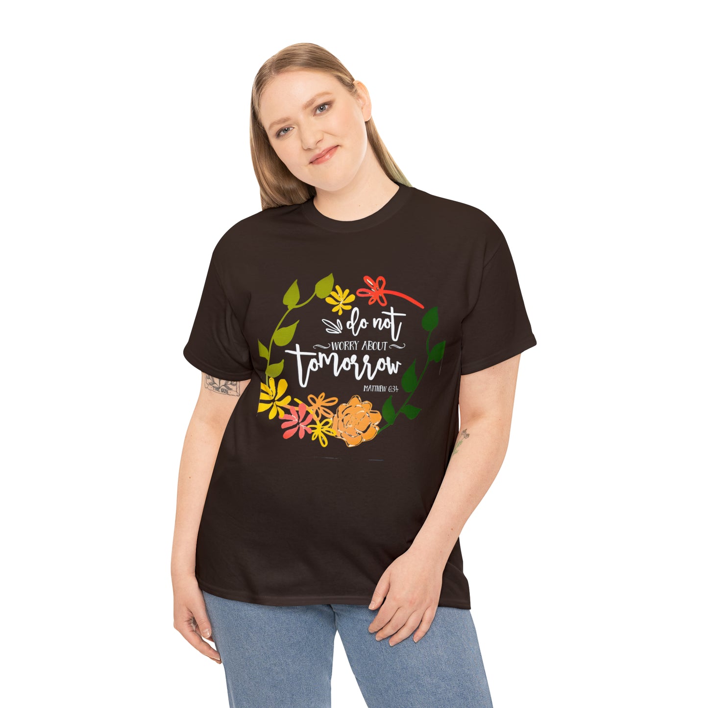 Do not worry about tomorrow (Matthew) - Unisex Heavy Cotton Short Sleeve Tee
