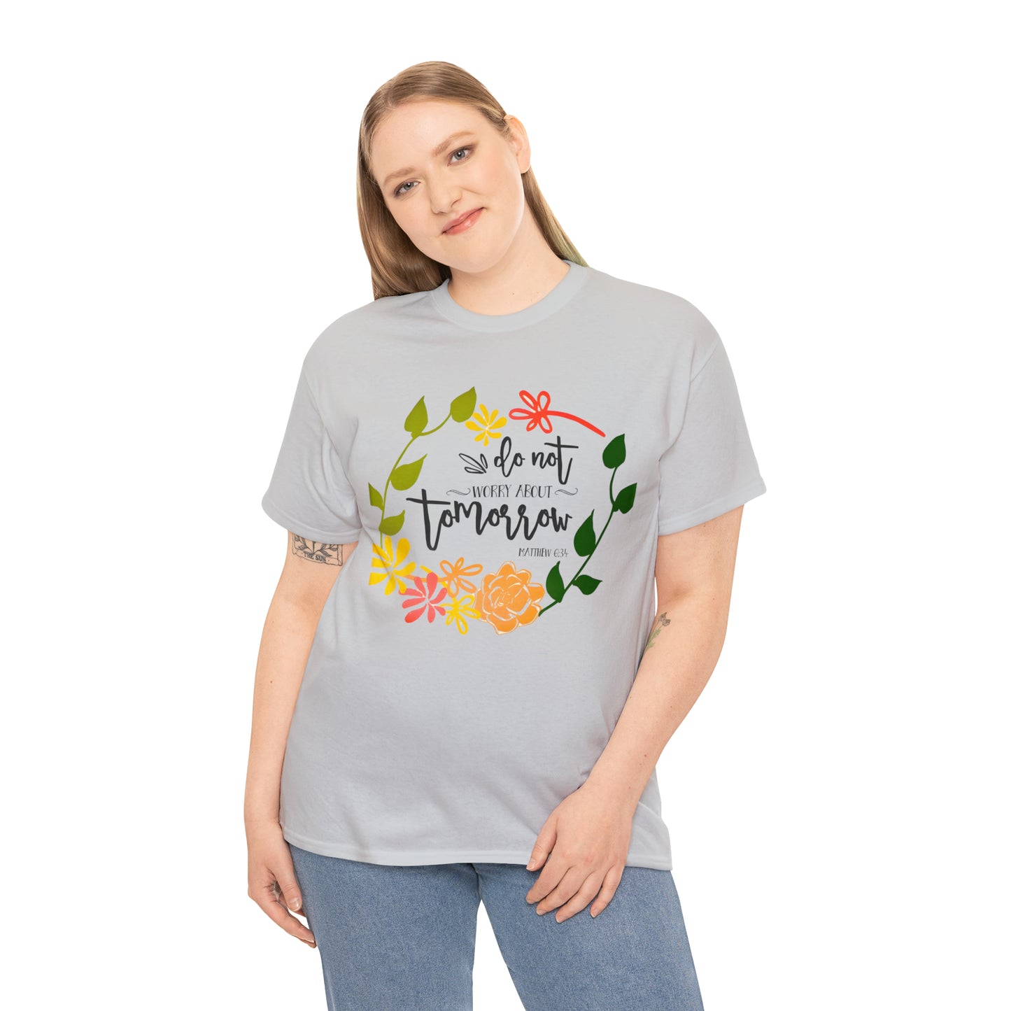 Do not worry about tomorrow (Matthew) - Unisex Heavy Cotton Short Sleeve Tee