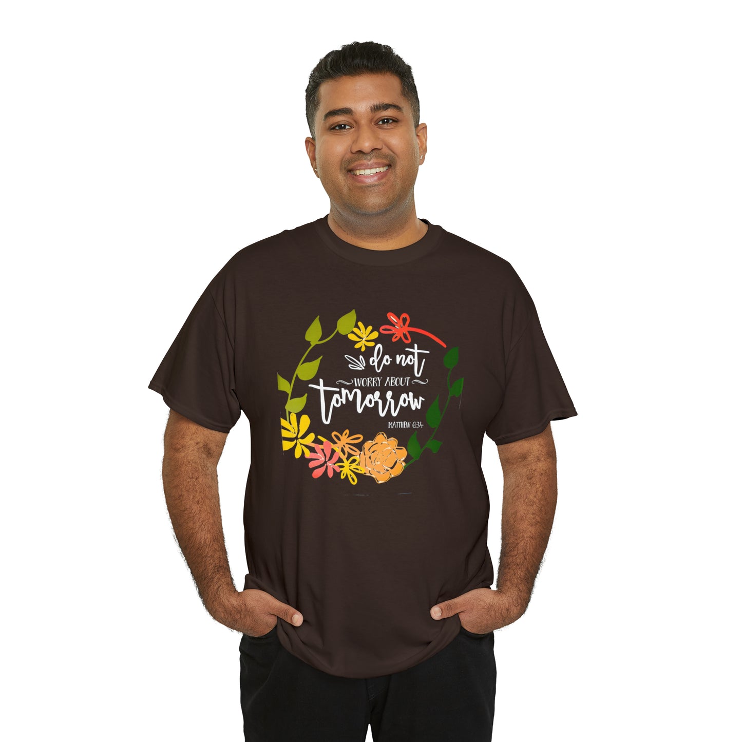 Do not worry about tomorrow (Matthew) - Unisex Heavy Cotton Short Sleeve Tee
