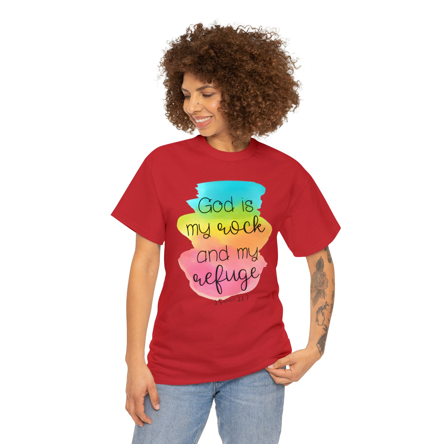 God is my rock and my refuge - Unisex Heavy Cotton Short Sleeve Tee