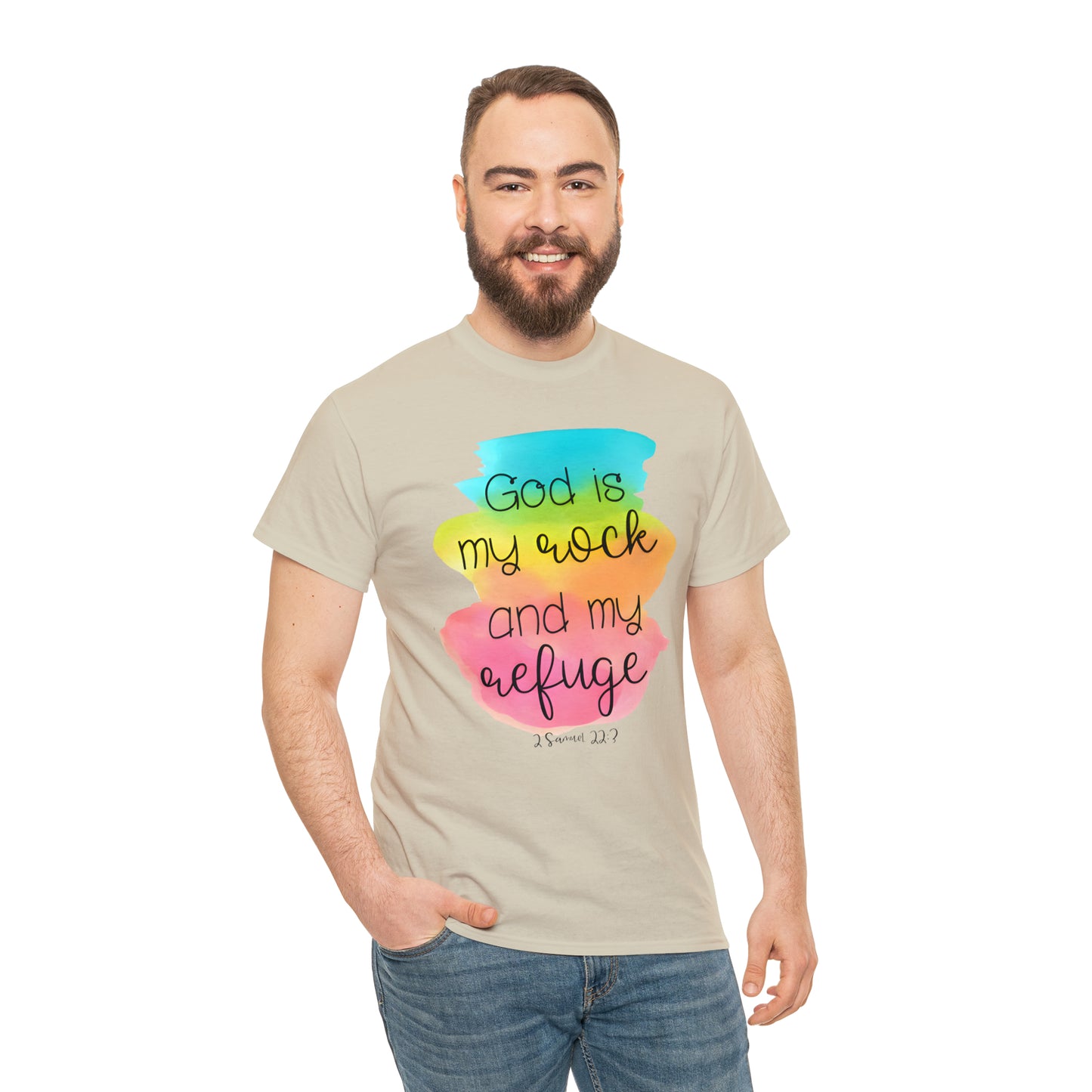 God is my rock and my refuge - Unisex Heavy Cotton Short Sleeve Tee