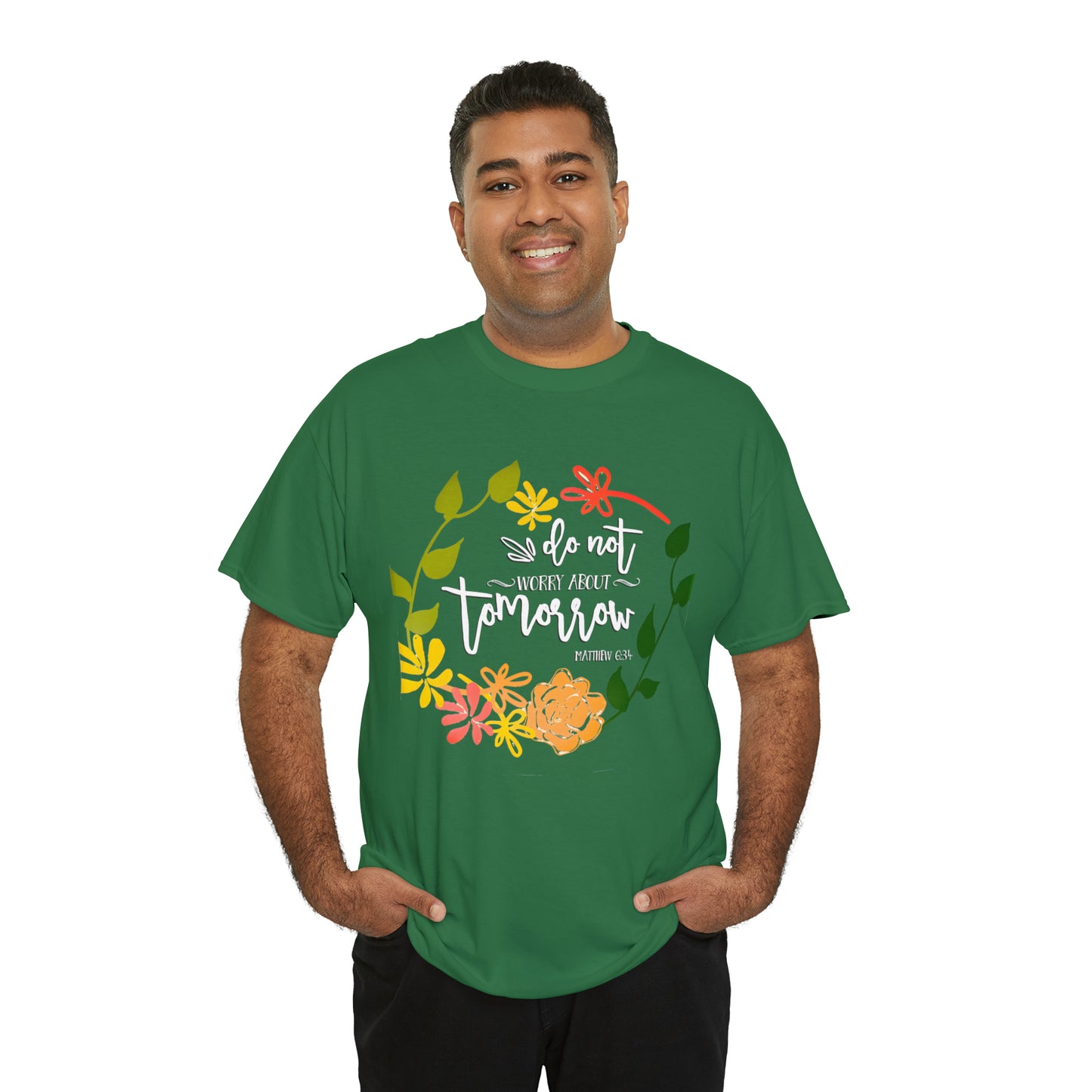 Do not worry about tomorrow (Matthew) - Unisex Heavy Cotton Short Sleeve Tee