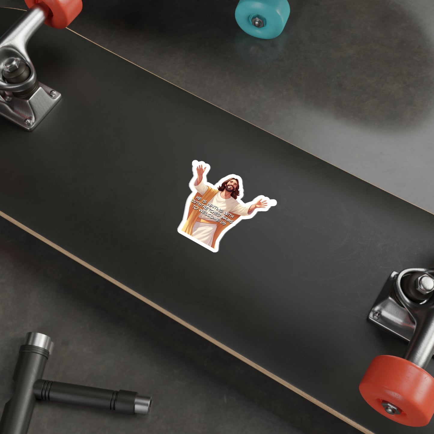 He is Waiting with Outstretched Arms to Welcome Us - Dialogue-3  Die-Cut Stickers (MB)