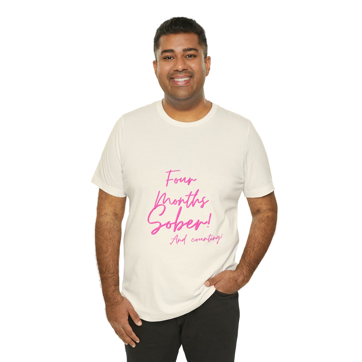 Four Months Sober Unisex Jersey Short Sleeve Tee