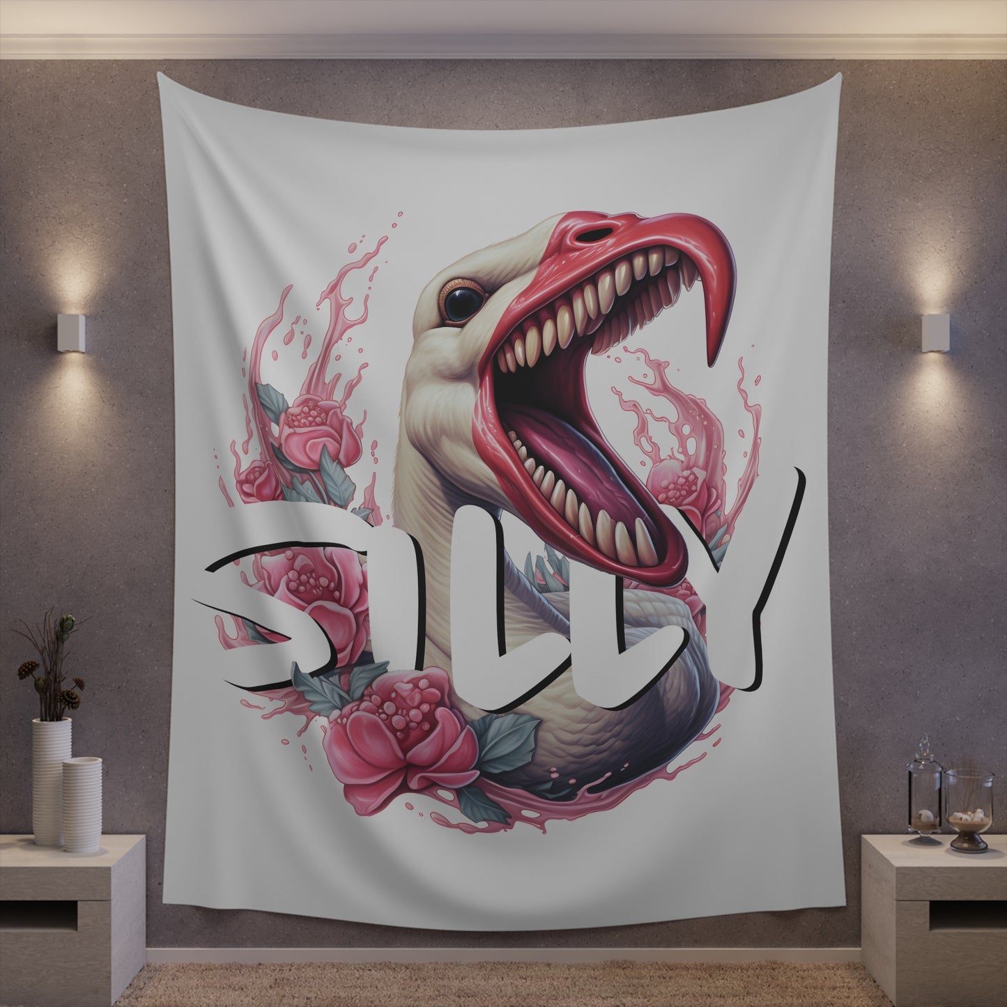Aggressively Silly Goose Printed Wall Tapestry