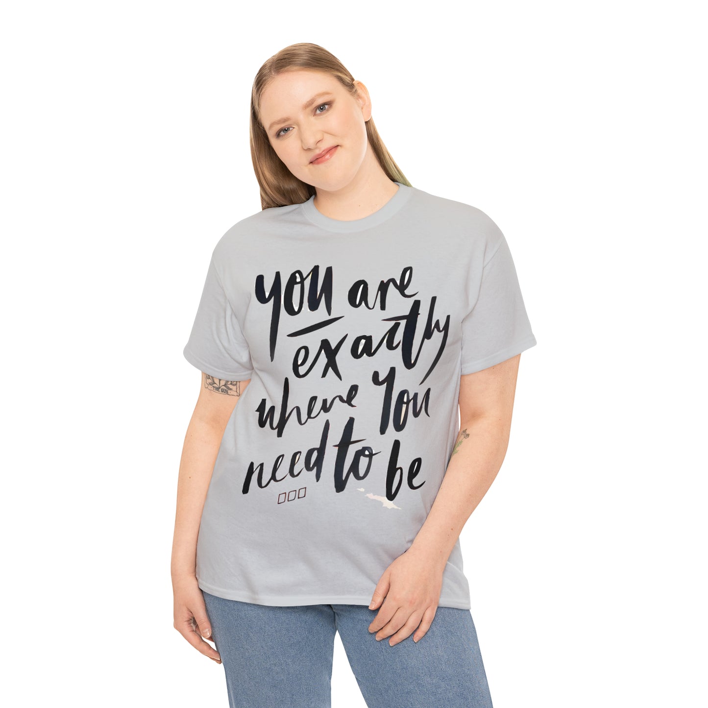 You re EXACTLY where you need to be  - CR Celebrate Recovery Classic Logo - Unisex Heavy Cotton Tee